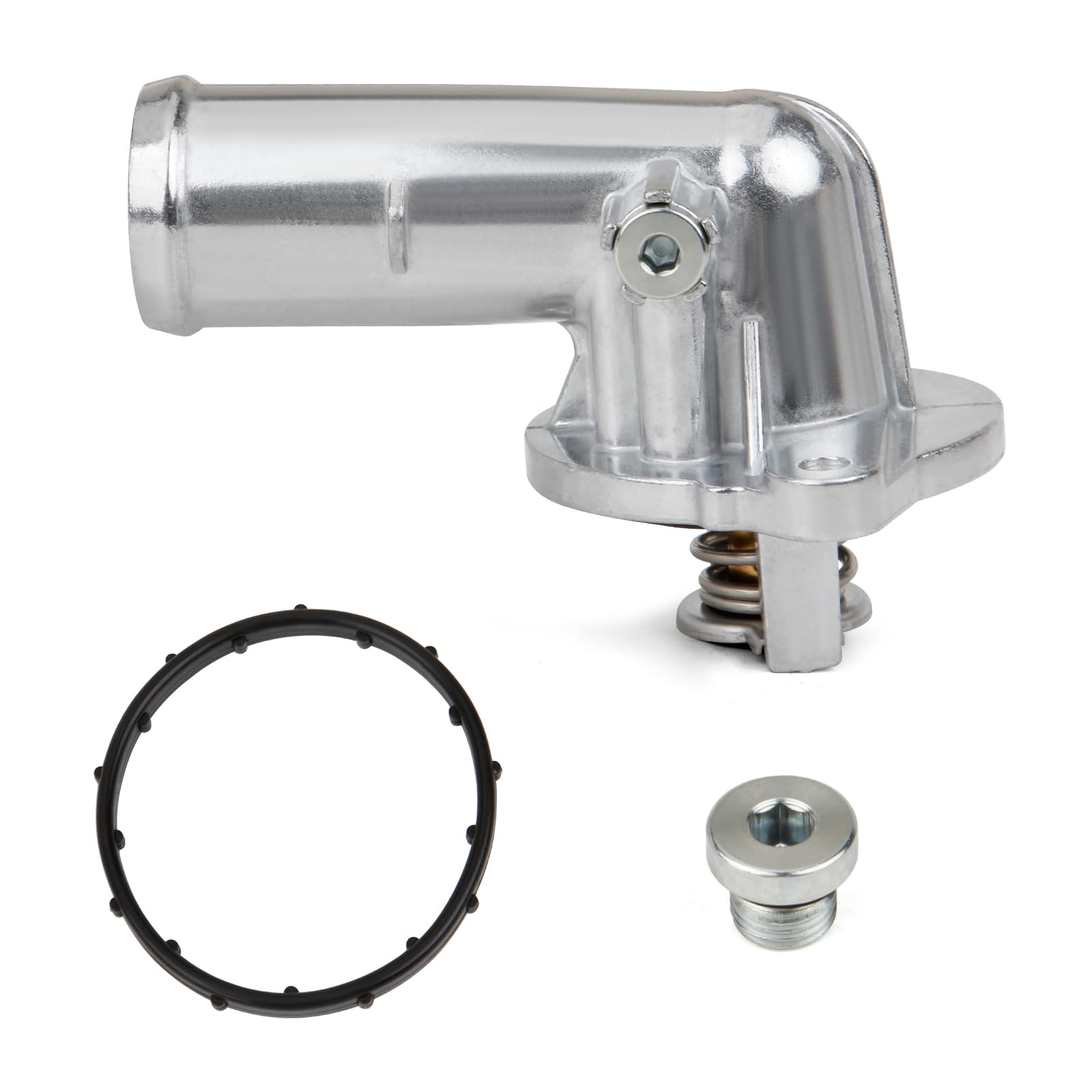 MITZONE Upgrade Aluminium Thermostat Housing Assembly Compatible with Dodge Durango Grand Cherokee 2011-2015 Wrangler JK 2012-20