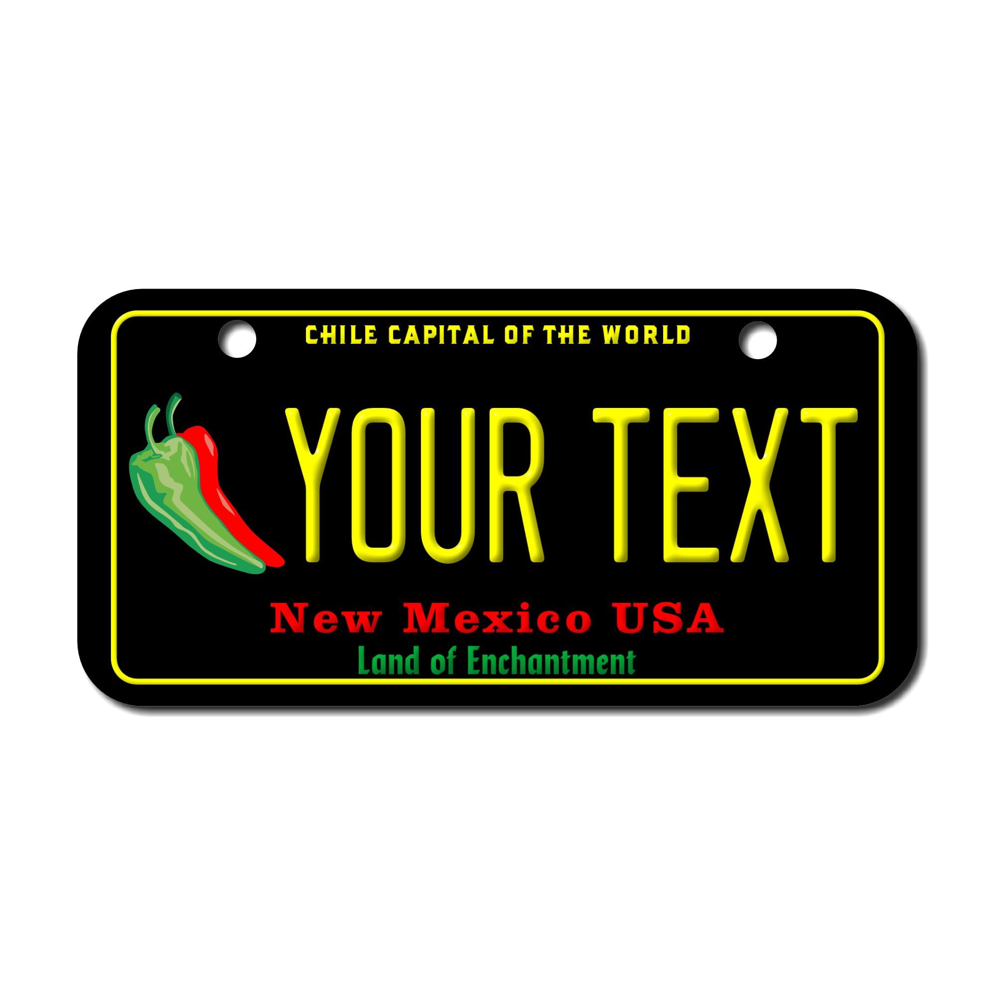 Teamlogo Personalized New Mexico License Plate - Sizes For Kid 'S Bikes, Cars, Trucks, Cart, Key Rings Version 4 (3 X 6 Aluminum