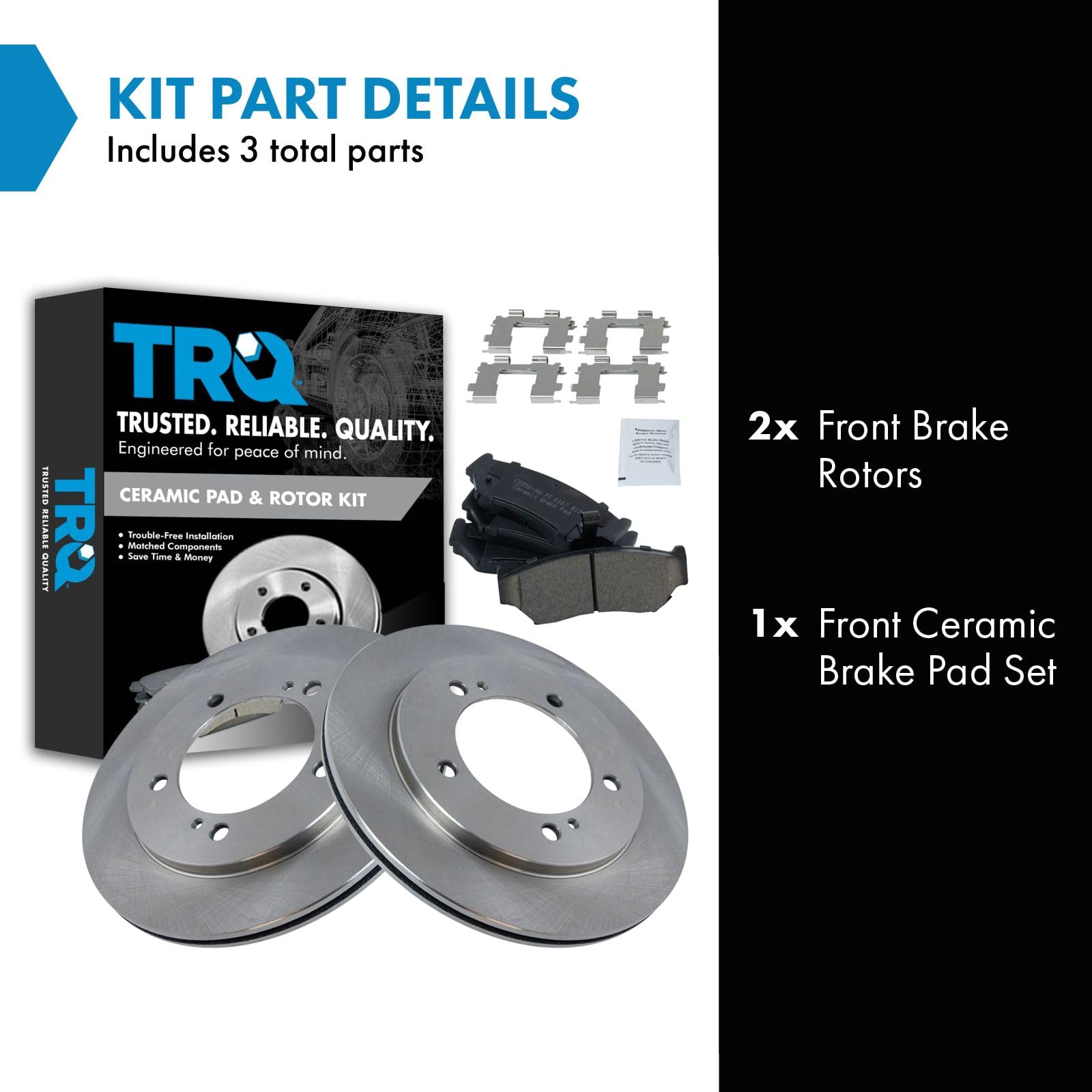 Trq Front Posi Ceramic Disc Brake Pad & Rotor Kit Set For Tracker Vitara