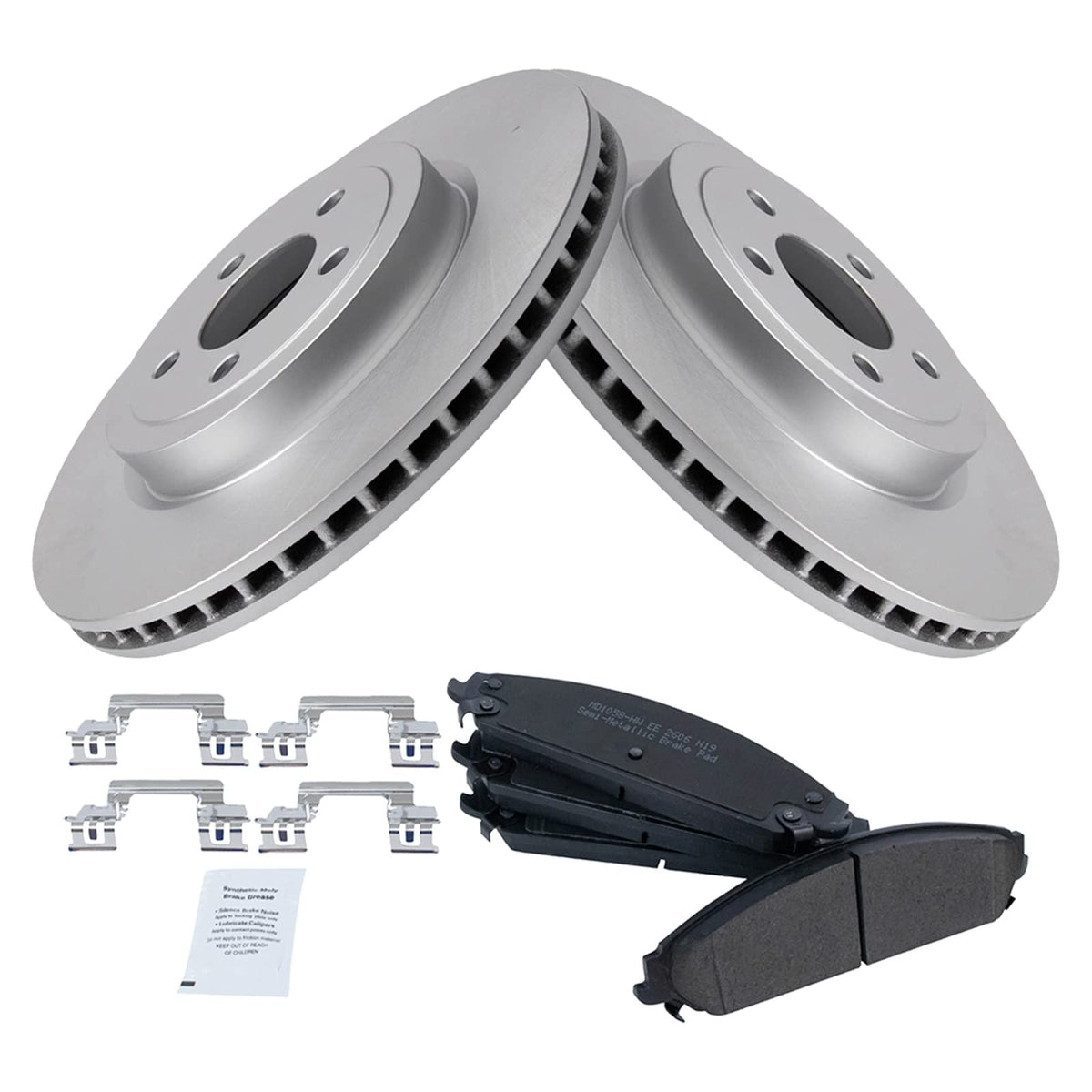 Trq Front Brake Pad & Rotor Kit Brake Pads Brake Rotor Semi-Metallic Premium G-Coated Compatible With 2005-2019 Chrysler 300 200
