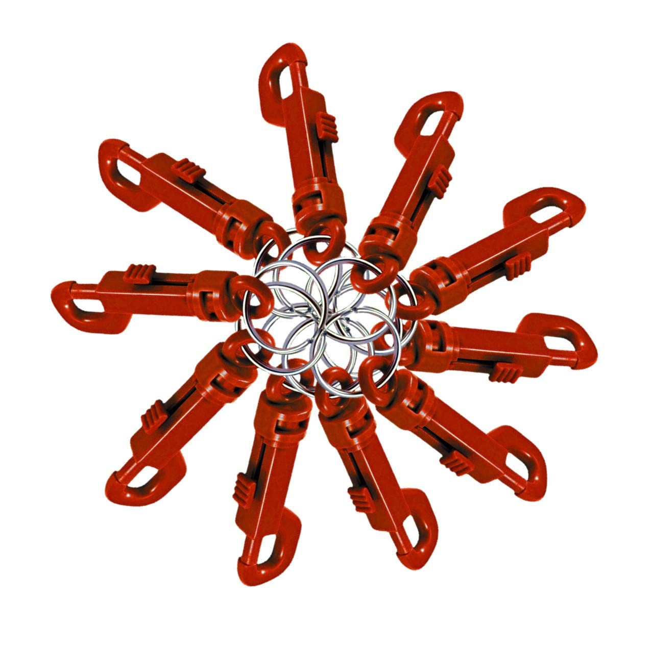 Lucky Line Plastic Key Clip For Backpacks, Belts, Keys, Party Favors, Arts And Crafts, Red, 25 Per Bag (41570)