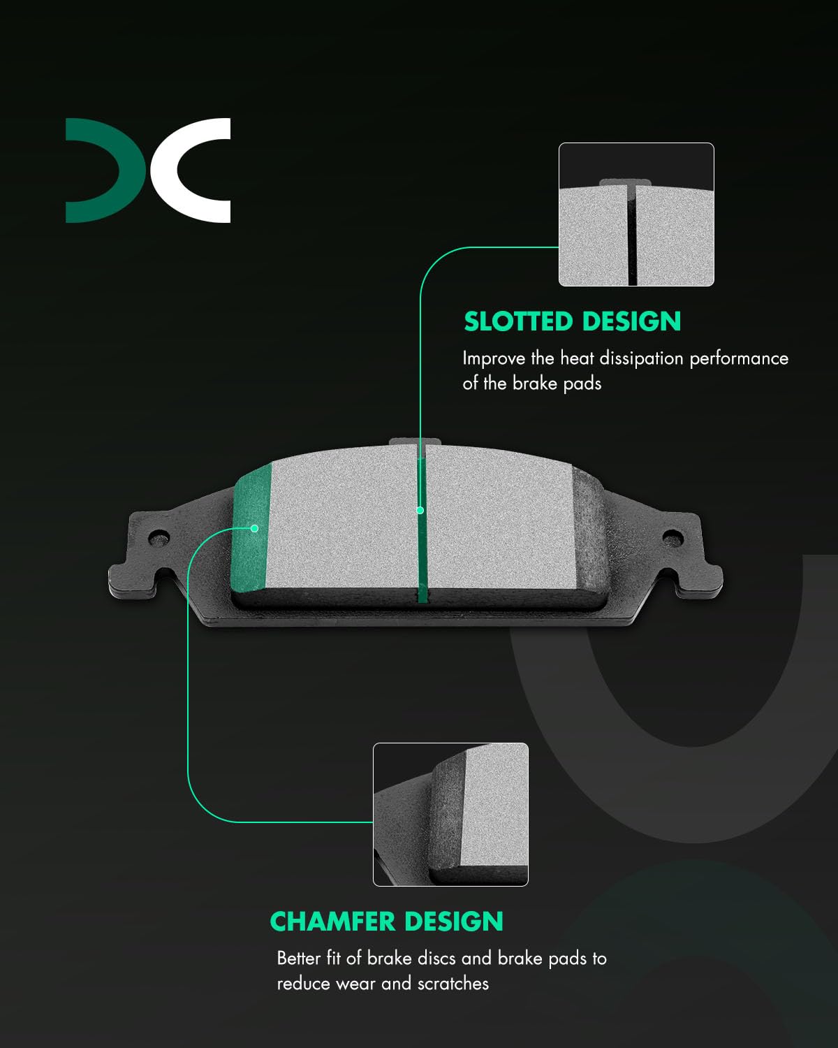 Scitoo D727 Ceramic Brake Pads Kits Front For 04-05 For Chevrolet Classic,97-03 For Chevrolet For Malibu,99-04 For Oldsmobile Al