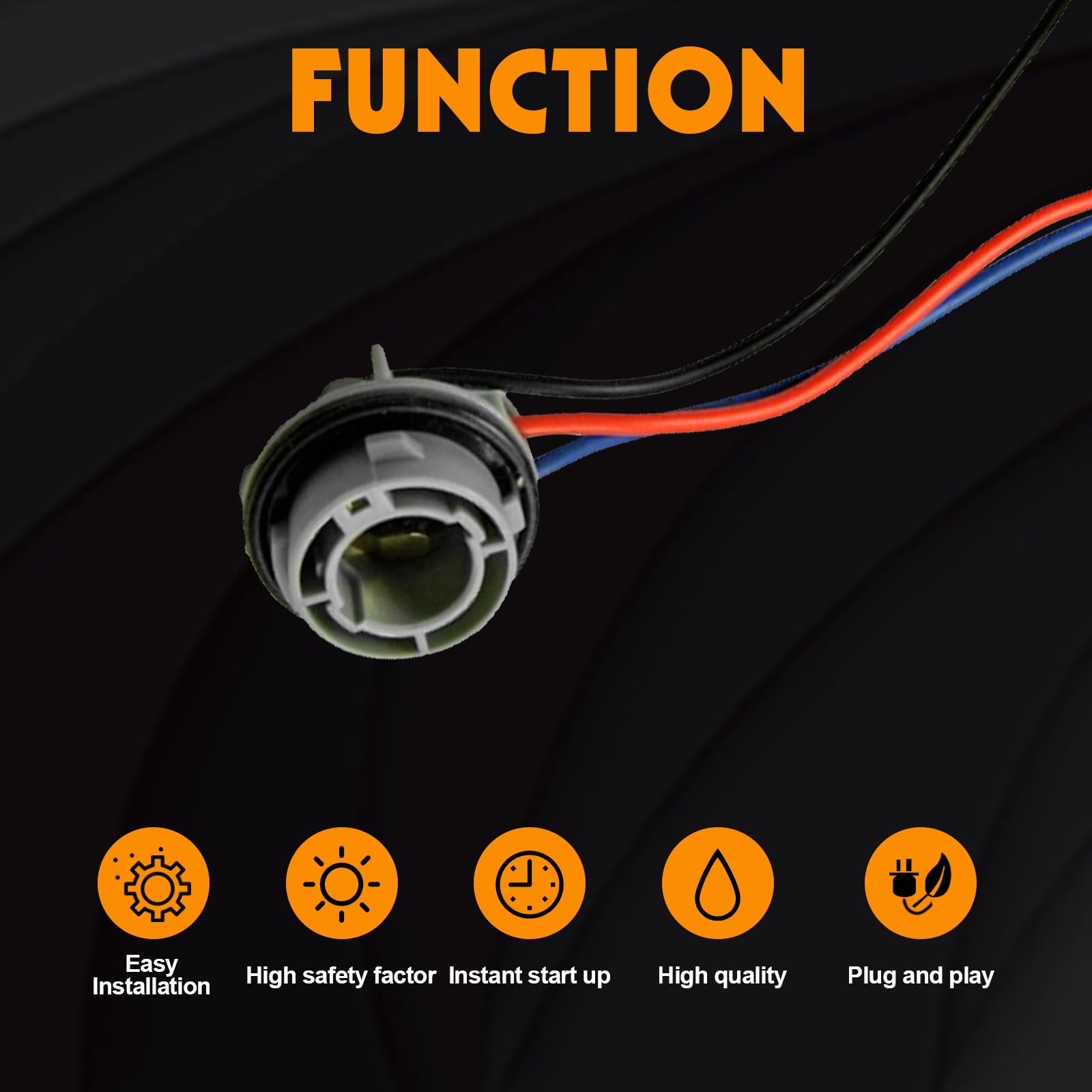 Xotic Tech 2pcs 1157 2057 2357 7528 Female Socket Wiring Harness Adapters, Extension Repair Replacement Retrofit for LED Bulbs,