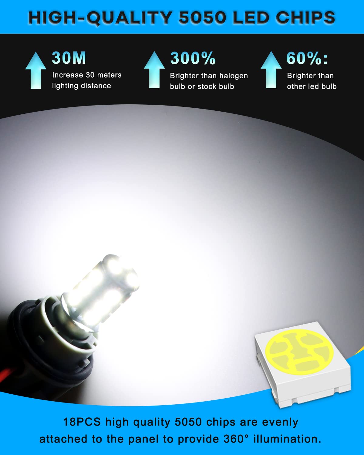 Qoope 6-Pack 1076 Led Bulb For Rv, 1142 1004 Ba15D White Light Bulb Replacement For 12V Camper Trailer Motorhome Boat Interior Light, 5050 18Smd Double Contact Bayonet,#90 Yard Landscape Bulb