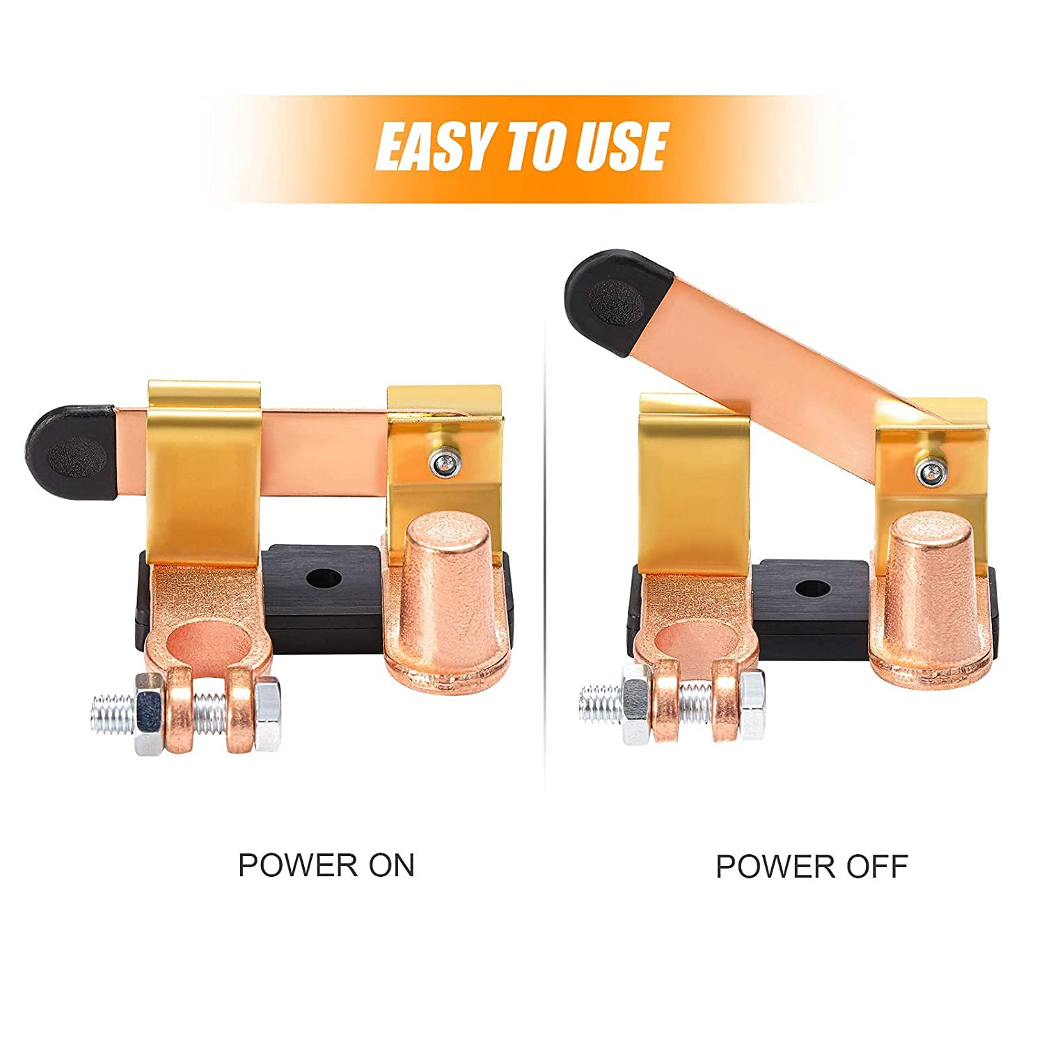 GOGONFLY Master Battery Disconnect Switch, Heavy Duty Knife Blade 12V 24V Battery Cut Off Switch, Top Post Battery Power Shut Of