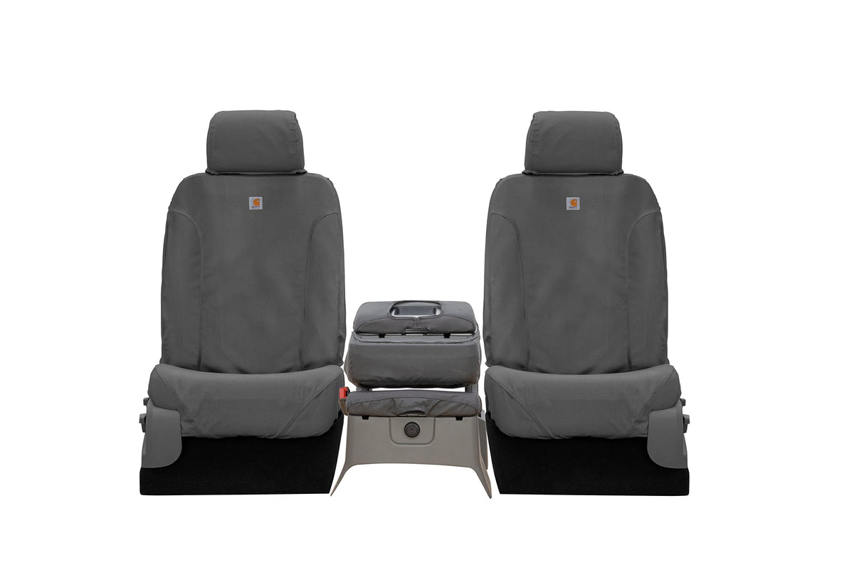 Covercraft Carhartt Seatsaver Custom Seat Covers | Fits 2015-2018 Ford F-150 | 1St Row 40/20/40 Bench Seat, Duck Weave Gravel