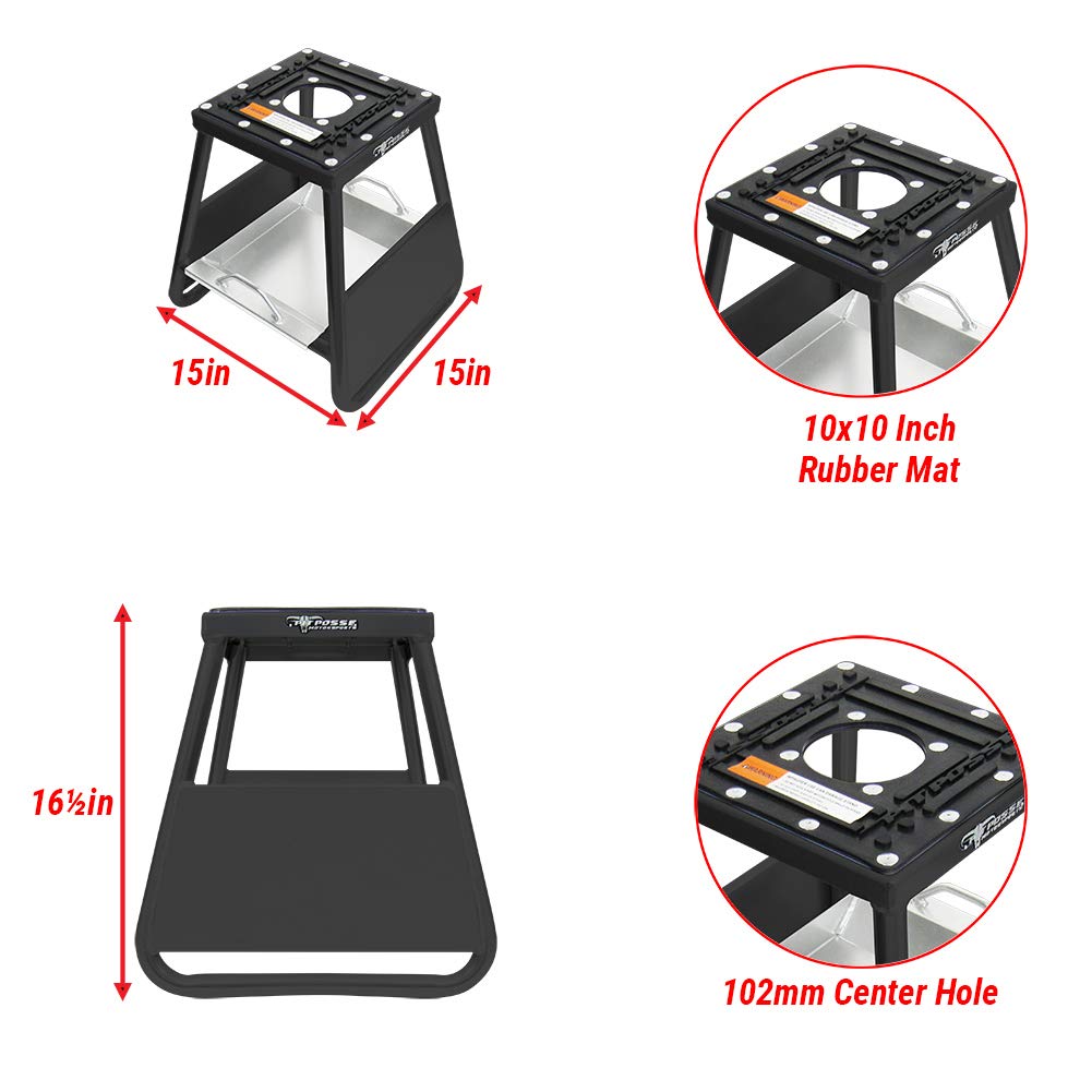 Pit Posse PP277BK Motorcycle Panel ID Stand Fits Motocross Dirt Bike MX - Compatible with Yamaha Honda Kawasaki Suzuki KTM - Inc