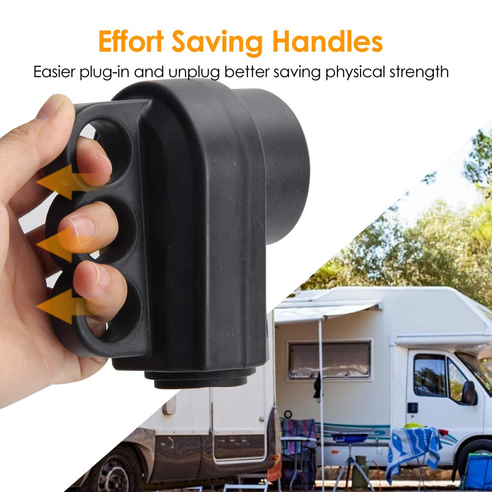 Opl5 50 Amp Rv Plug Male Replacement Electrical Plug Adapter With Easy To Grip Handle Nema 14-50P Heavy Duty 125/250V 4-Prong Ma