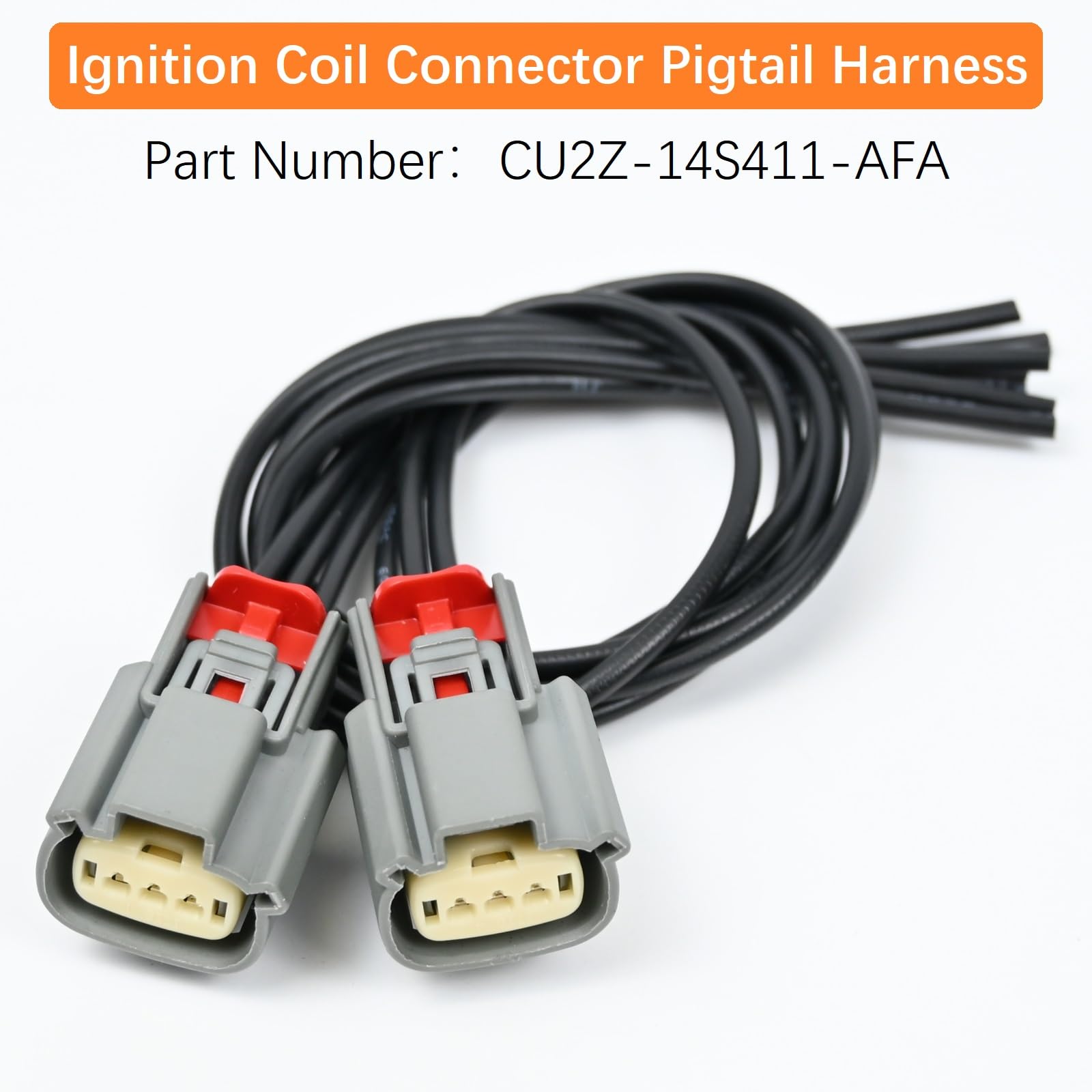 2Pcs Ignition Coil Connector Pigtail Harness CU2Z-14S411-AFA for Ford Expedition F150 Explorer Flex Lobo Taurus Transit-150 Tran