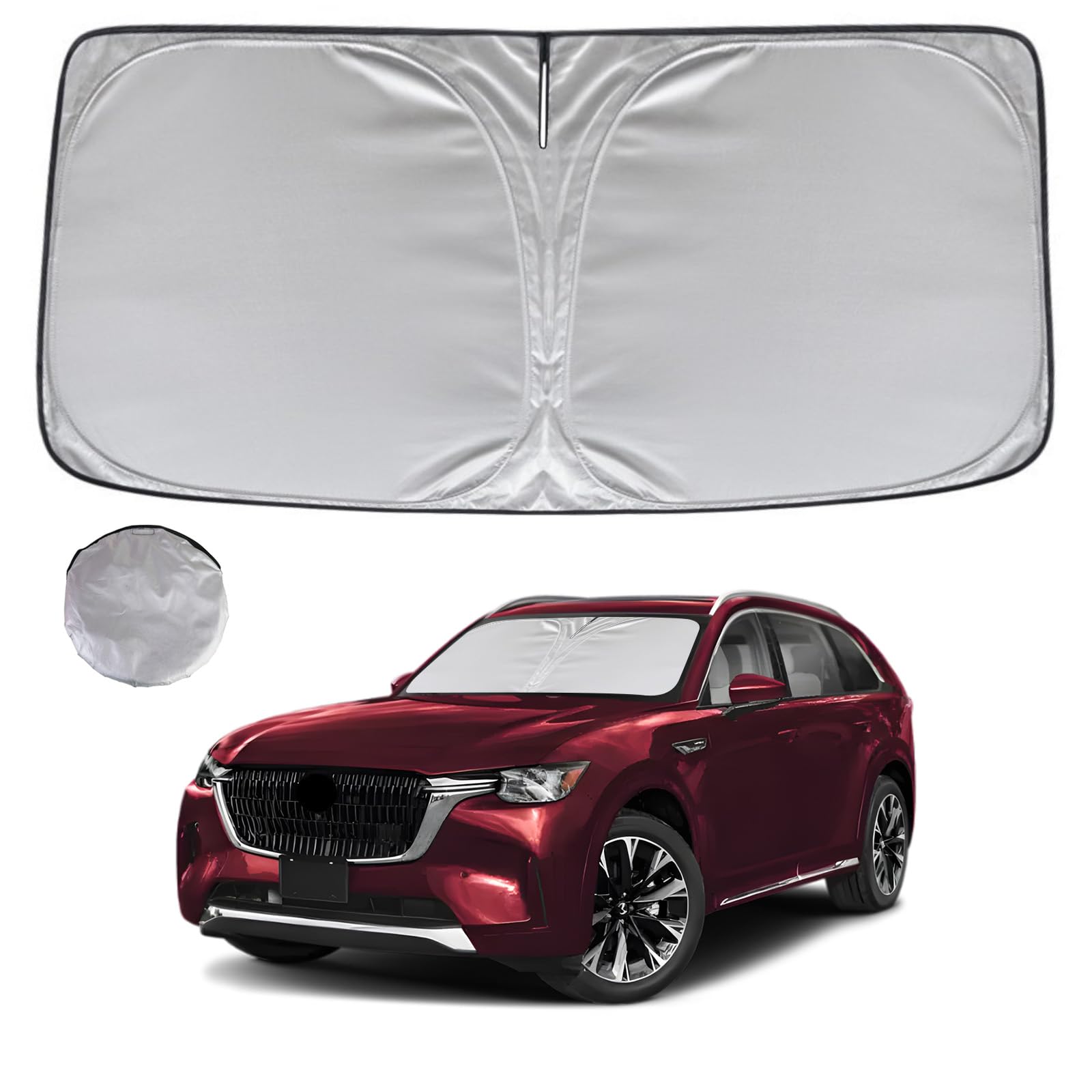 Kayzt Windshield Sun Shade For 2024-2025 Mazda Cx-90 Cx90 Foldable Sunshade Front Window Custom Fit Car Accessories