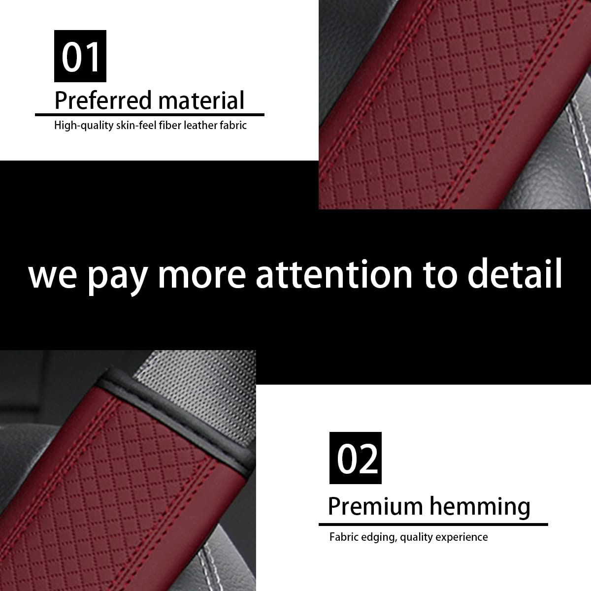 2Pcs Car Seat Belt Cover, Soft Shoulder Strap Covers Harness Pads, Safety Leather Seatbelt Comfort Driving Cushion Protect Your Neck And Shoulder Universal For Car, Truck, Suv (Wine Red)