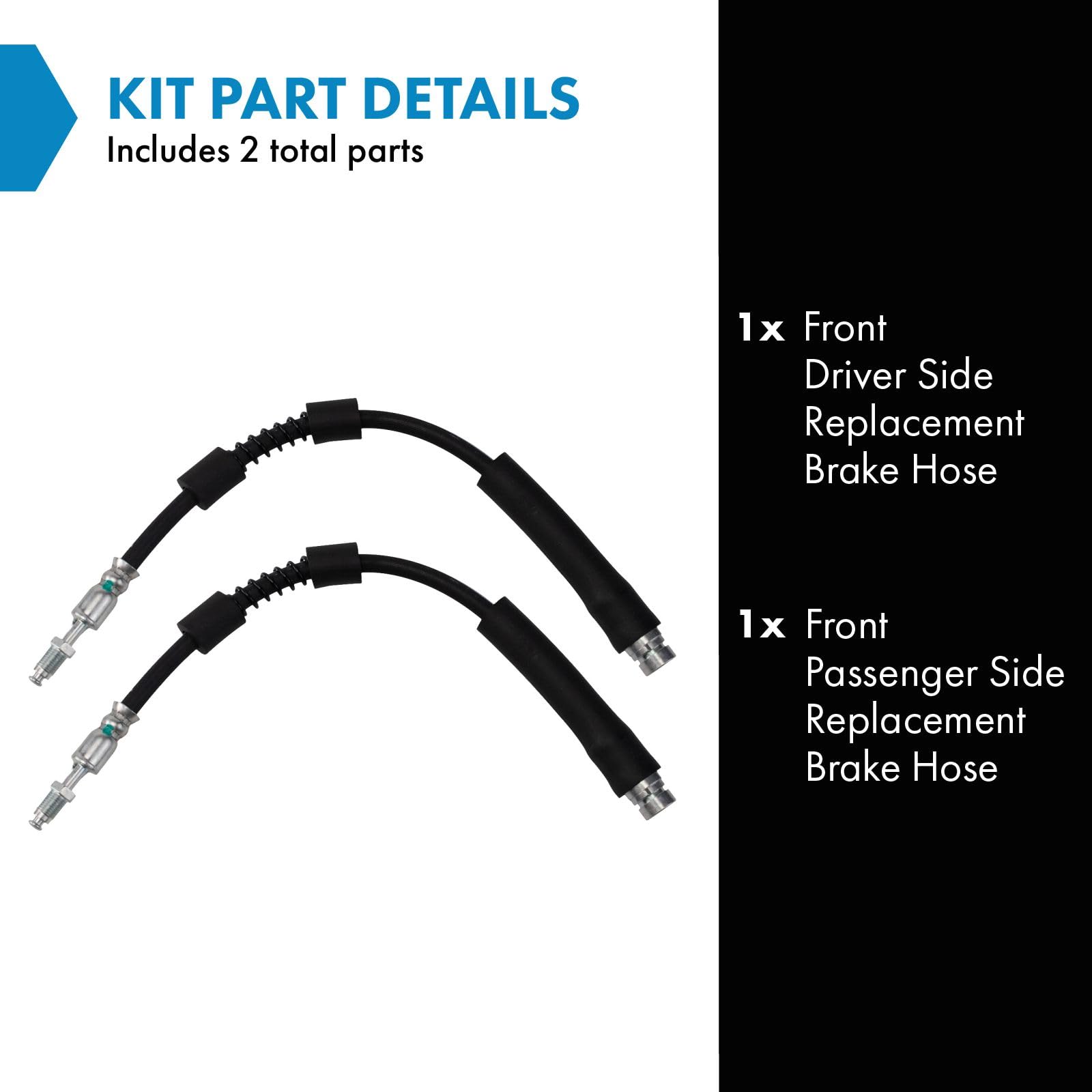 Trq Front Brake Hose Set Compatible With 2010-2013 Ford Transit Connect