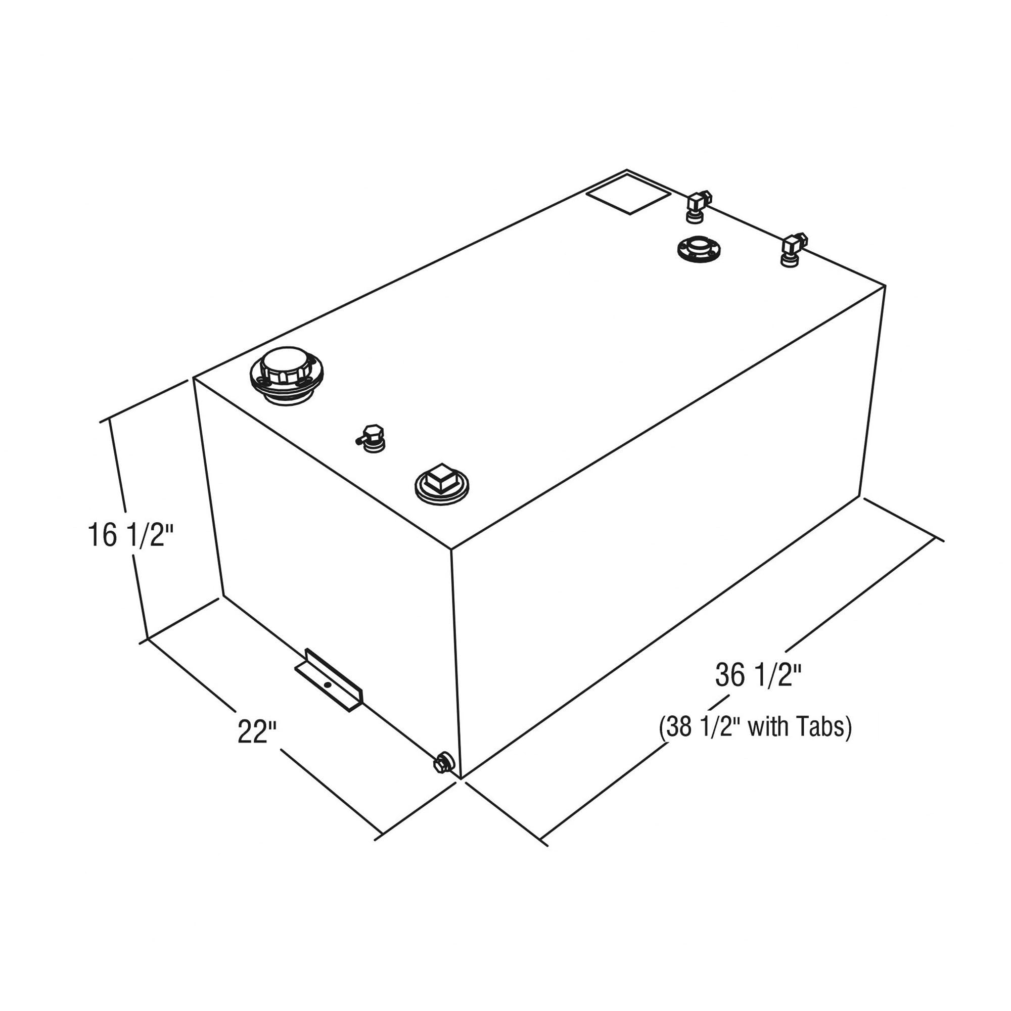 Rds Mfg Inc 71110 Inc Rectangular Auxiliary Transfer Fuel Tank - 55 Gallon