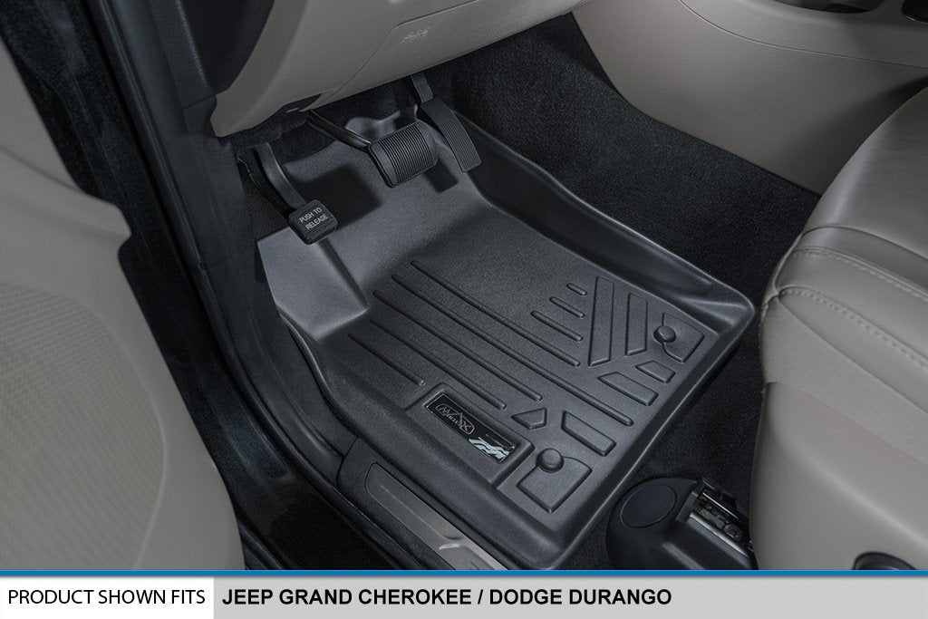 Maxliner Floor Mats 2 Rows And Cargo Liner Set Black For 2013-2016 Jeep Grand Cherokee Without 2Nd Row Center Console