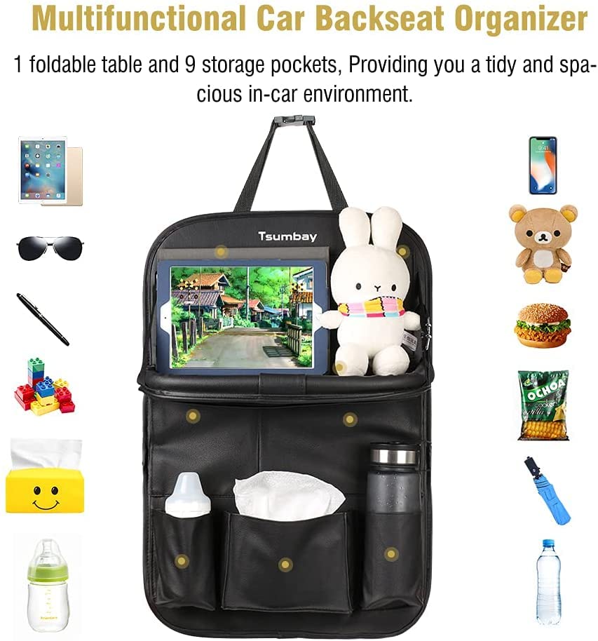 Tsumbay Car Backseat Organizer With Tablet Holder