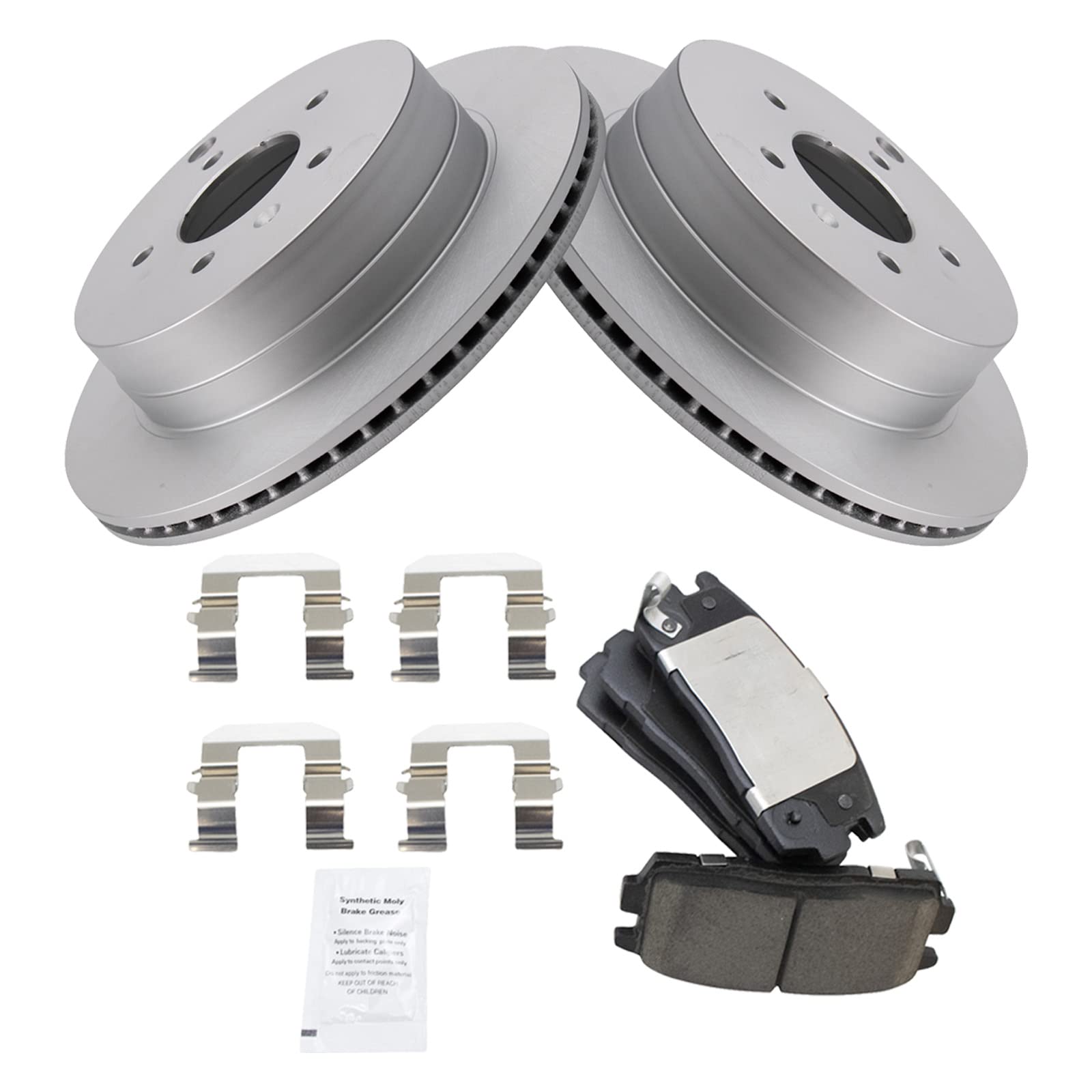 Trq Rear Brake Pad & Rotor Kit Brake Pads Brake Rotor Ceramic Premium G-Coated Compatible With 2012-2015 Chevrolet Captiva Sport