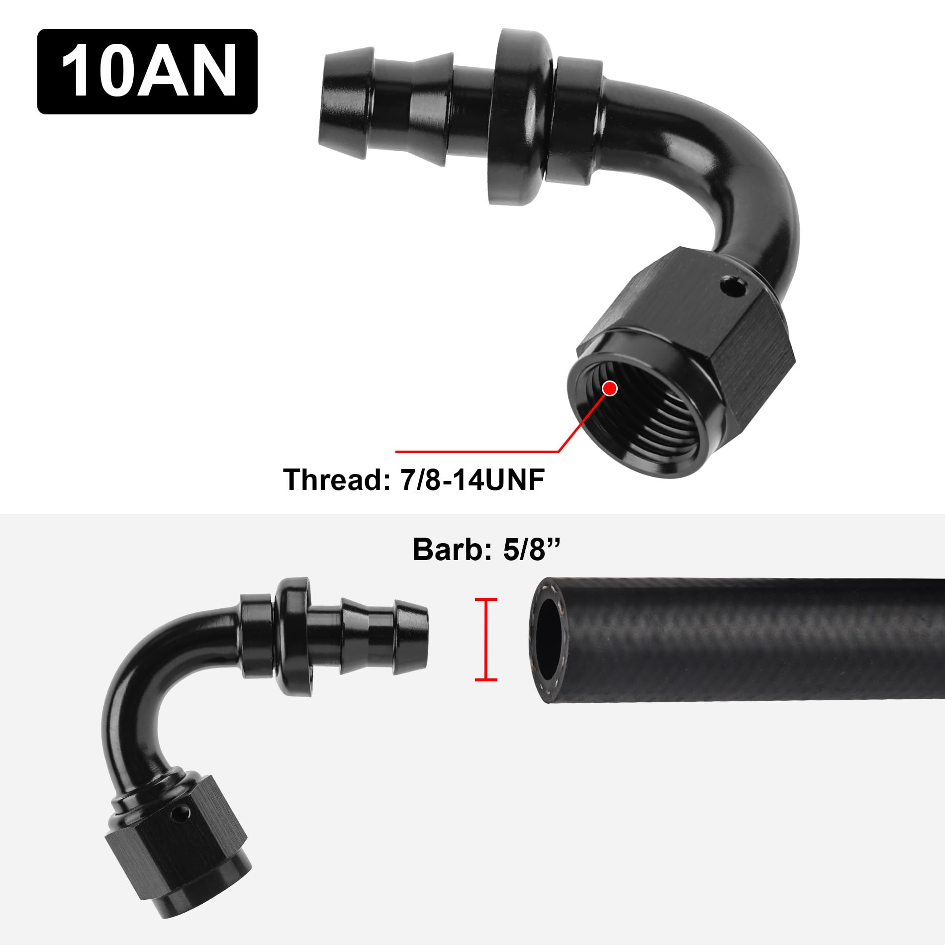 Evil Energy 10An 120 Degree Push Lock Hose Fitting End Black