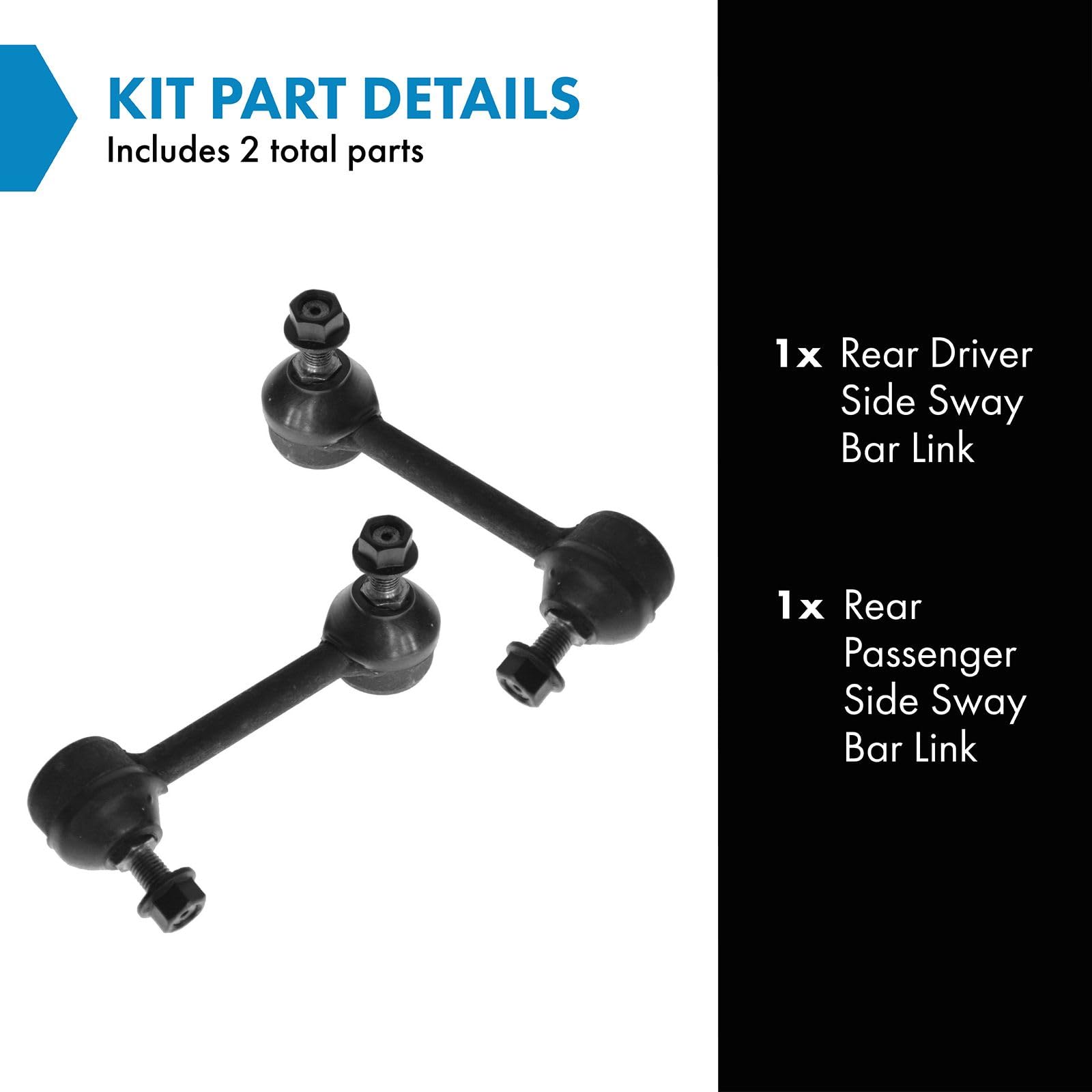 Trq Rear Sway Bar Stabilizer Link Set Compatible With 2001-2003 Acura Cl 1999-2008 Tl 2004-2008 Tsx 1998-2007 Honda Accord