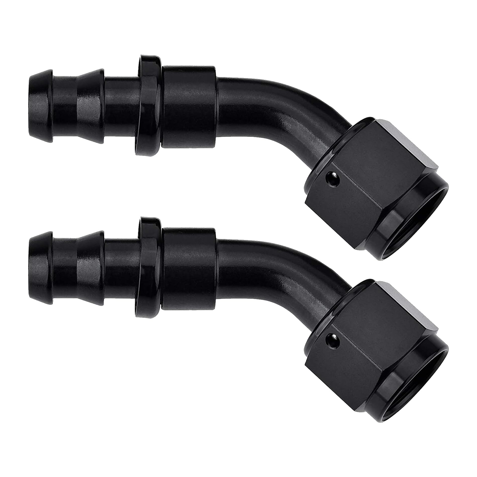 Evil Energy 6An 45 Degree Push Lock Hose Fitting End Black 2Pcs