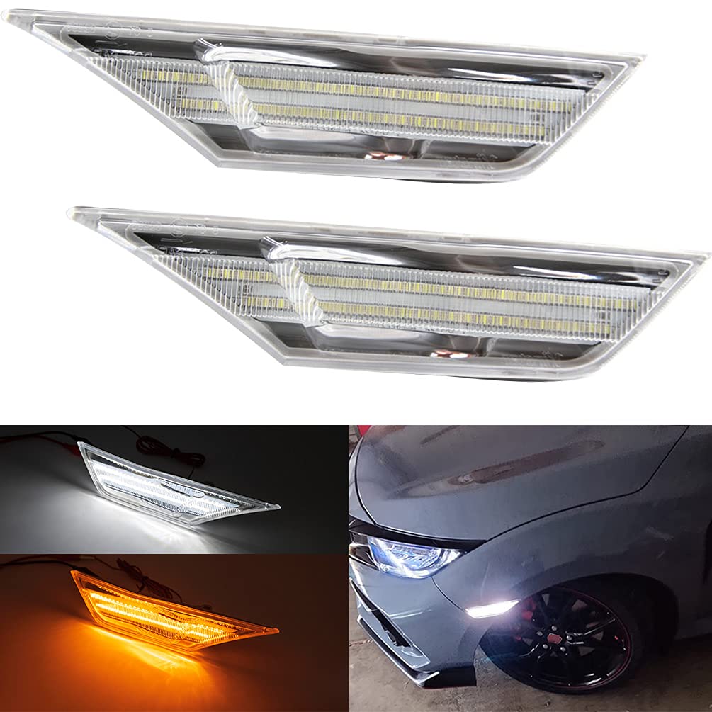 Njsbyl 10Th Gen Civic Led Side Marker Lights For 2016-2021 H.Onda Civic Sedan Coupe Hatchback Switchback Amber/White Led Turn Si