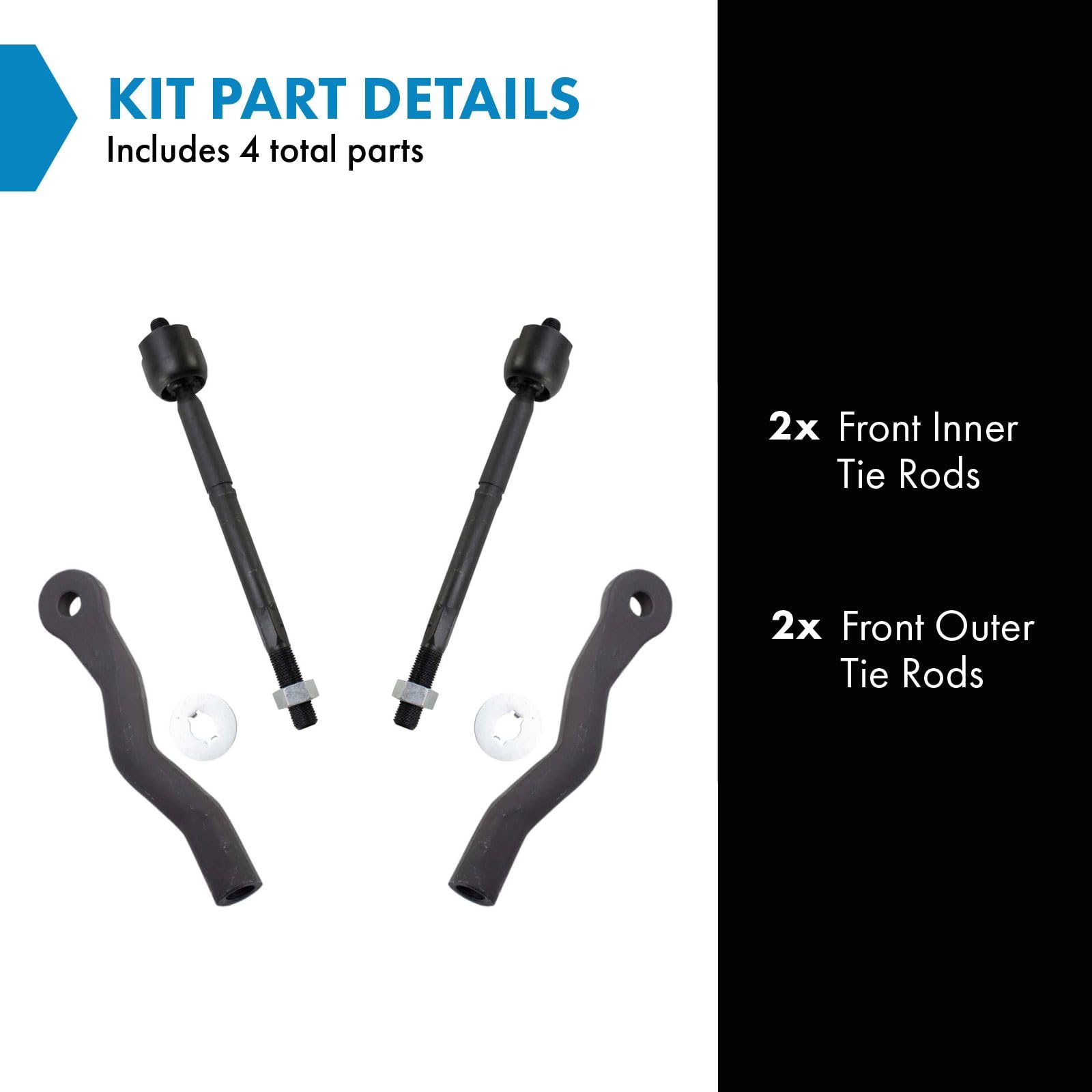 Trq Front Tie Rod Set Compatible With 2006 Lexus Gs300 2007-2011 Gs350 2006-2007 Gs430 Gs450H 2008-2011 Gs460 2008-2014 Is F 200