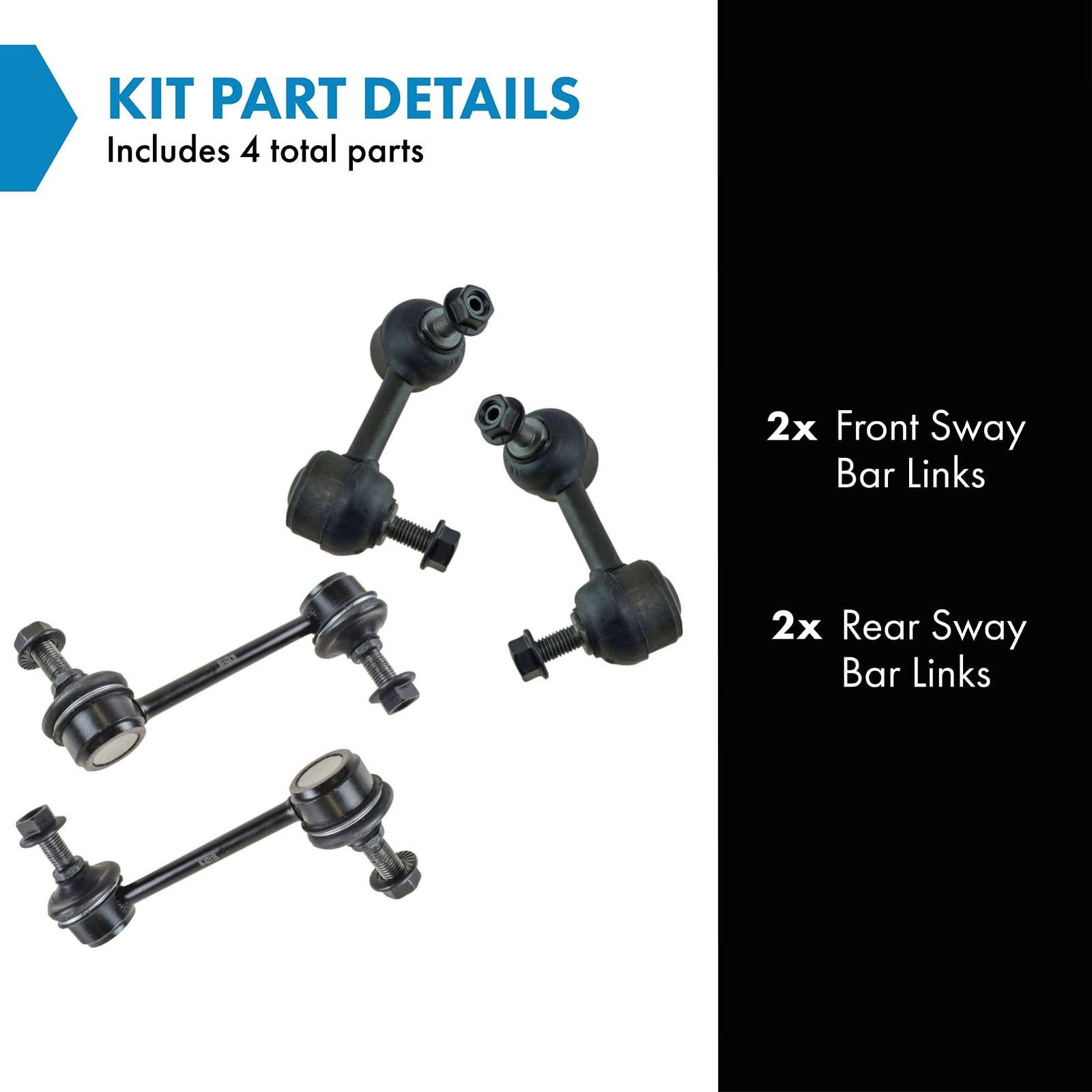 Trq Front & Rear Sway Bar Stabilizer Link Set Compatible With 2003-2007 Cadillac Cts