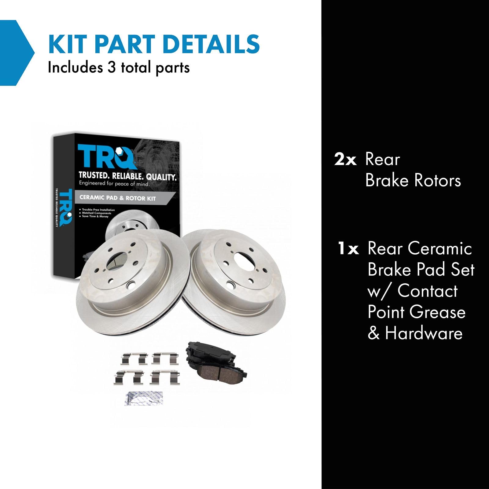 TRQ Rear Brake Pad & Rotor Kit Brake Pads Brake Rotor Ceramic Compatible with 2006-2007 Subaru B9 Tribeca 2008-2014 Tribeca
