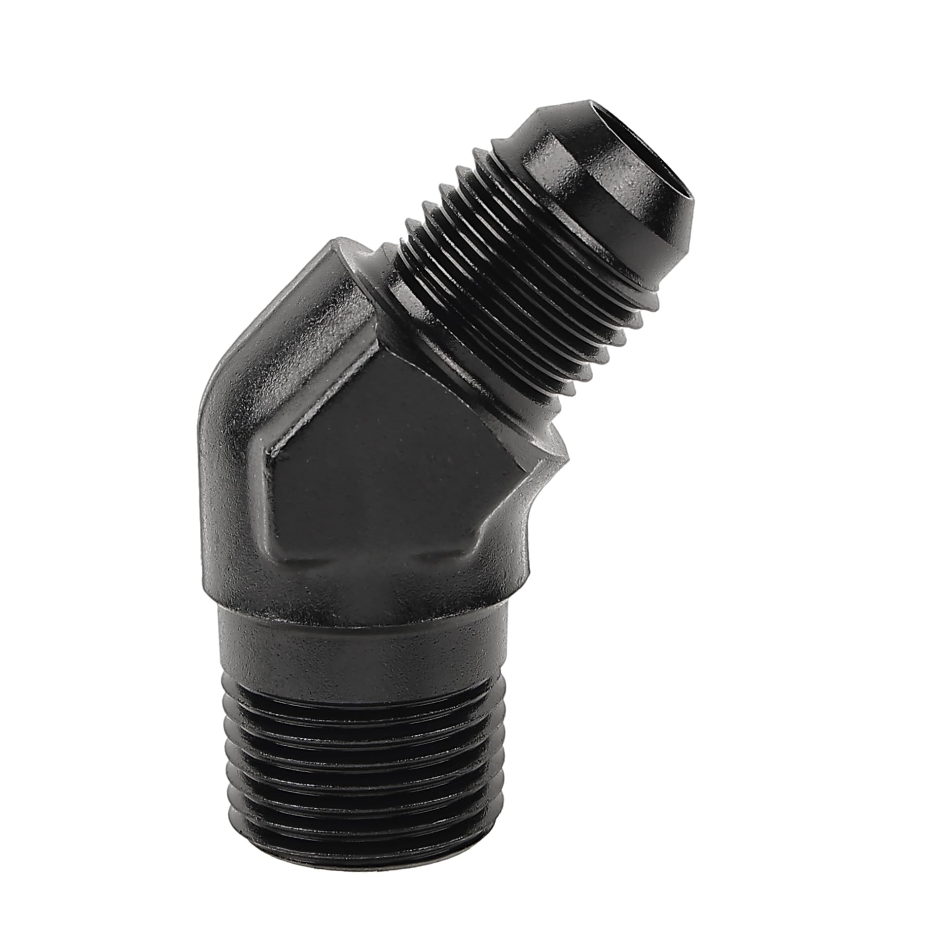 Evil Energy 6An Male Flare To 3/8'' Npt Pipe 45 Degree Fitting Adapter Aluminum Black