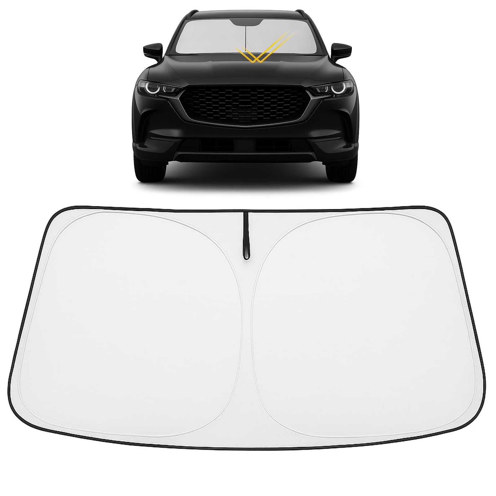 Proadsy 2025 Upgrade Windshield Sun Shade Custom Fit Mazda Cx-50 2023 2024 2025 Mazda Cx50 Suv Foldable Front Sunshade Protector