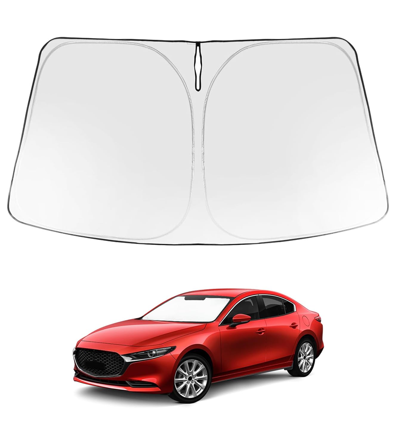 Proadsy 2025 Upgrade Windshield Sun Shade Custom Fit Mazda 3 2019-2023 2024 2025 Mazda3 Hatchback/Sedan Front Sunshade Protector