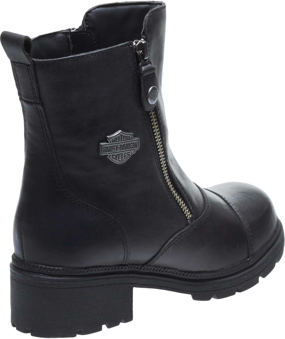 HARLEY-DAVIDSON FOOTWEAR Women's Amherst Leather Motorcycle Casual Boot, Black, 10