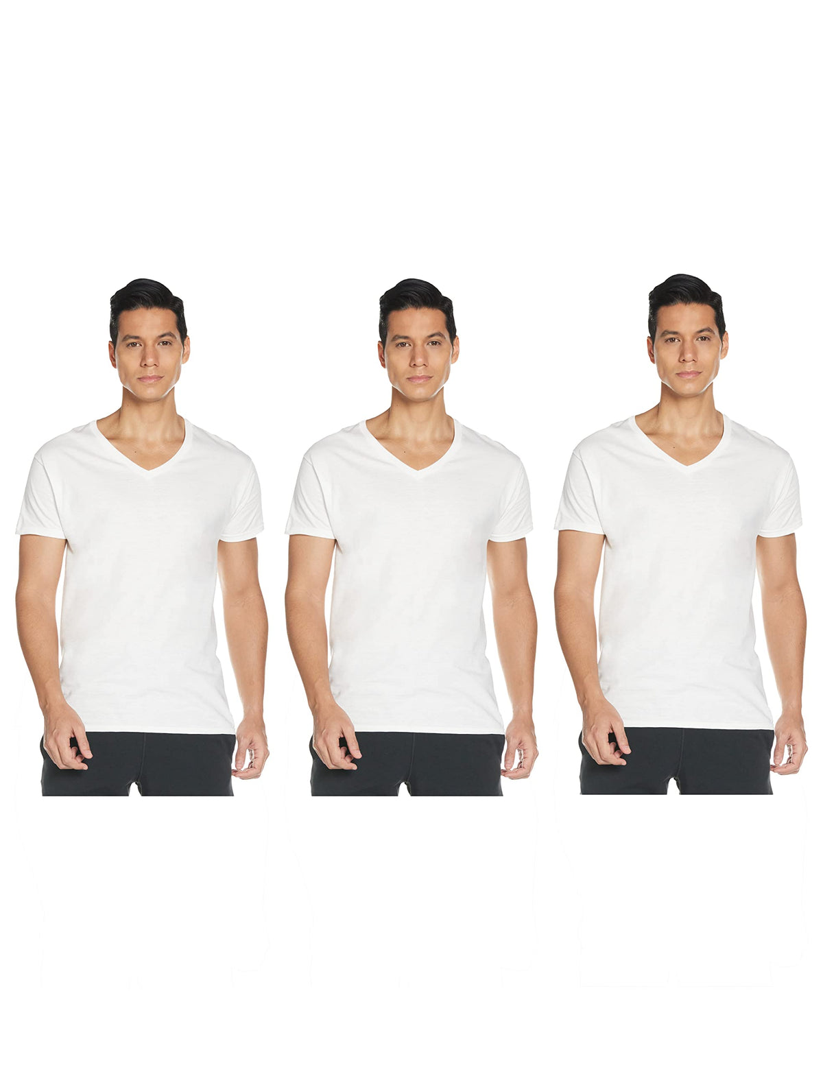 Hanes Ultimate Mens Tagless Ultra Soft V-Neck Tee - Multiple Packs Available Undershirts, White 3 Pack, X-Large Us