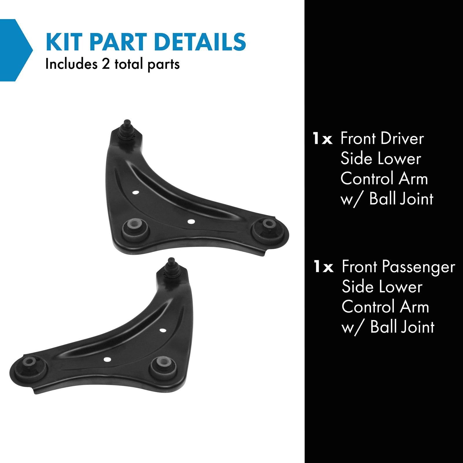 Trq Front Lower Control Arm With Ball Joint Set Compatible With 2011-2017 Nissan Juke Leaf