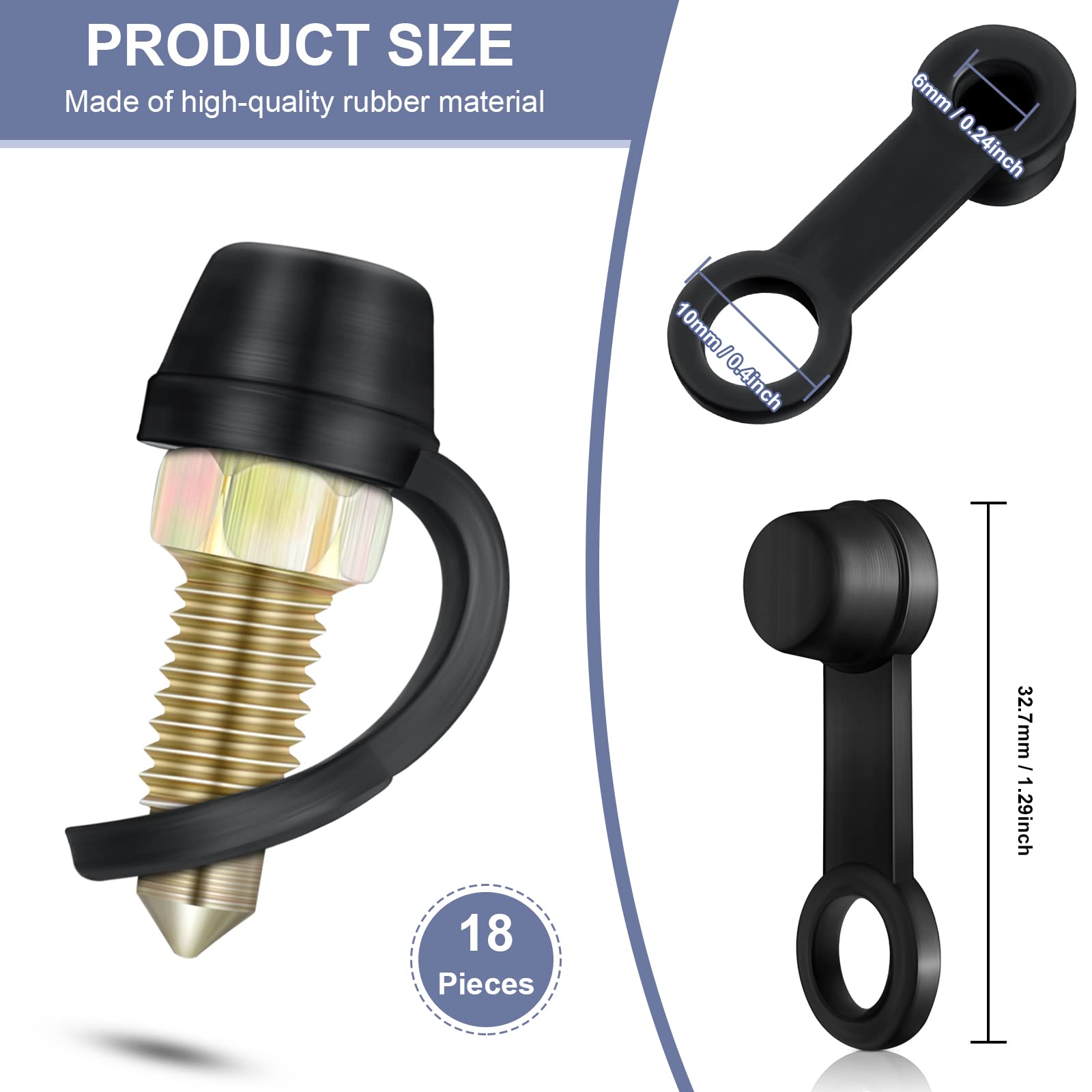 24 Pack Brake Bleeder Cap Rubber Grease Fitting Caps Black Brake Dust Cover Car Zerk Covers Small Automotive Brake Bleeder Screw