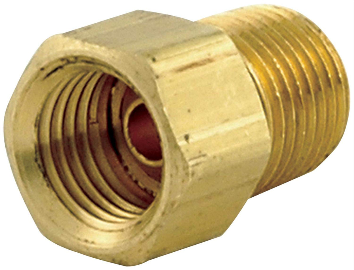 Allstar Performance ALL50121 1/8'' NPT Male to 1/4'' Brass Straight Inverted Flare Female Brake Line Adapter Fitting, (Pack of 4
