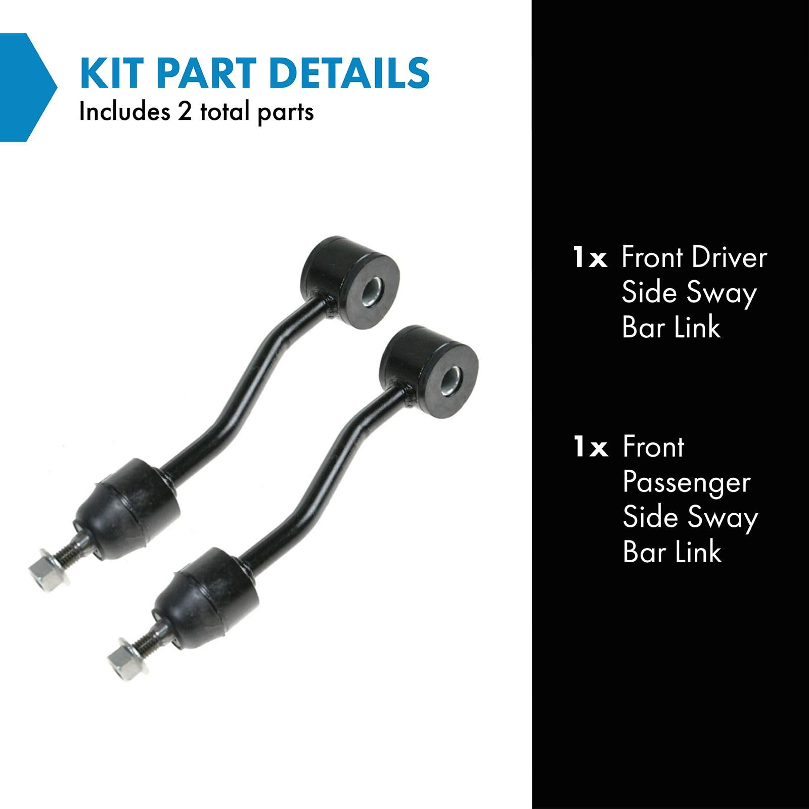 Trq Front Sway Bar Stabilizer Link Set Compatible With 1997-2006 Jeep Wrangler