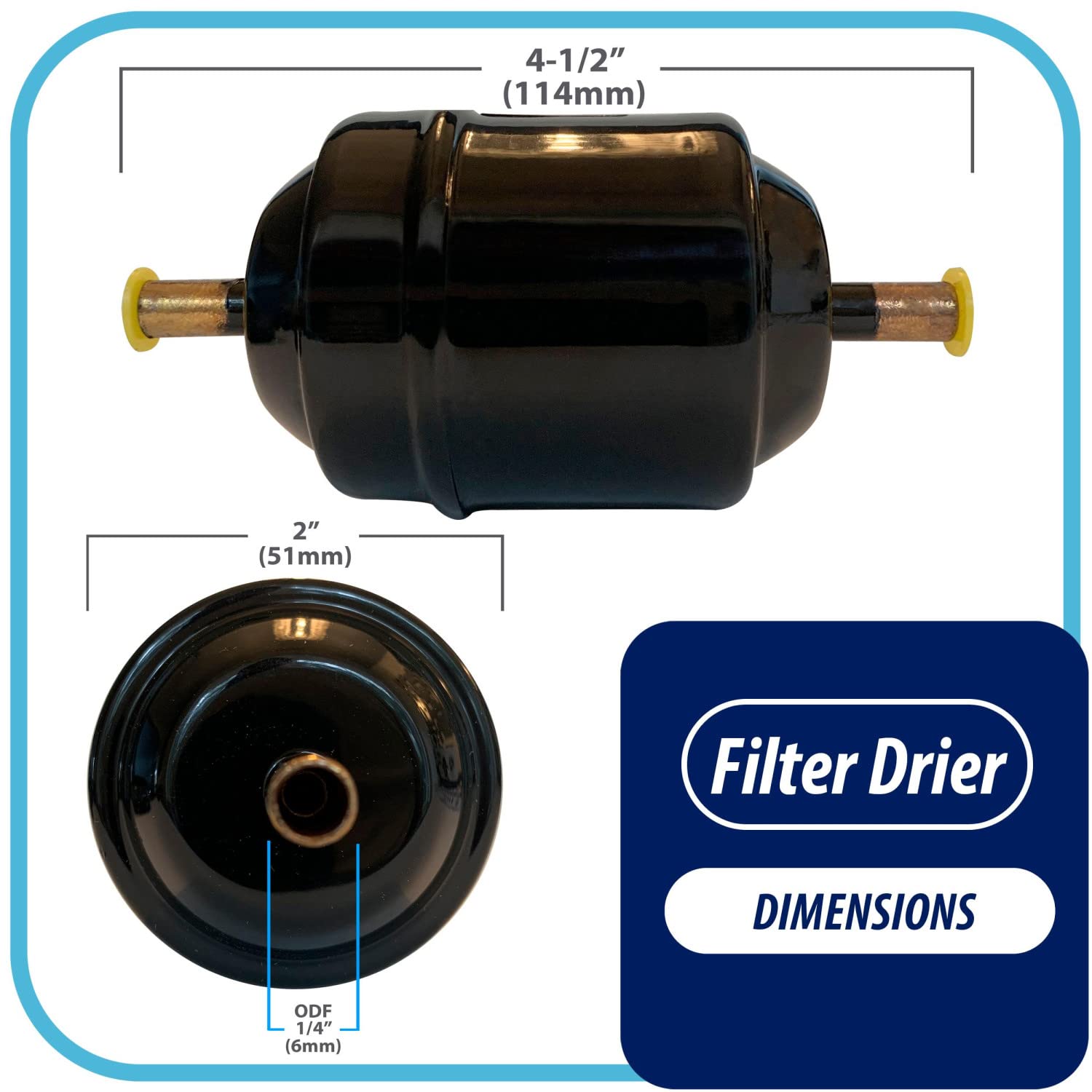 Appli Parts Apfd-052S 1/4 In Liquid Line Refrigerant Ac Filter Drier Hvac Refrigeration 052S Odf Sweat Solder Connection Univers