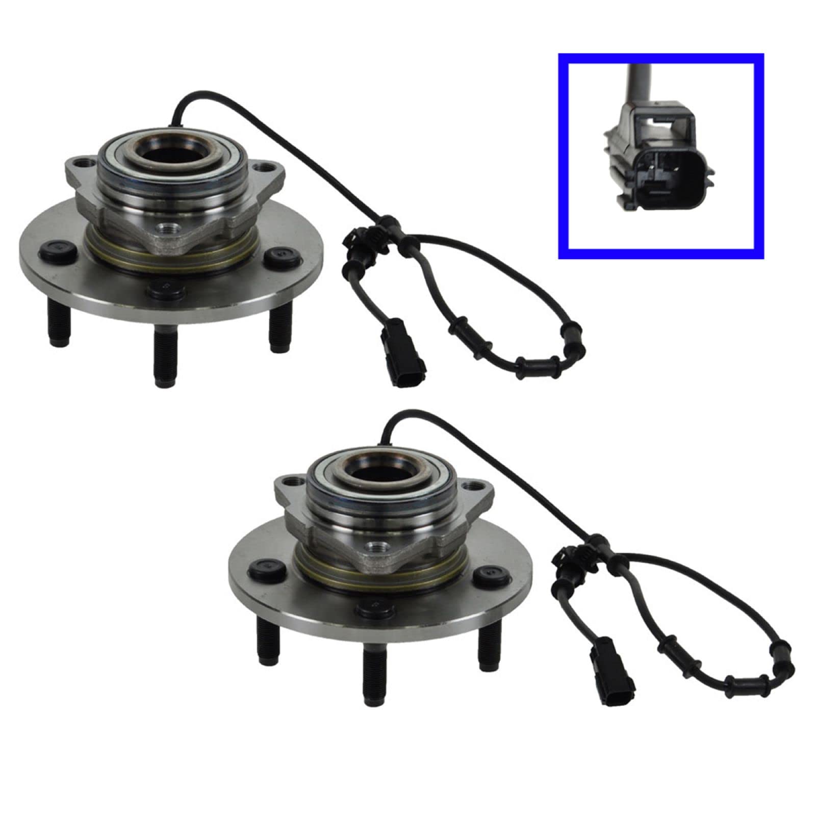 Trq Front Wheel Hub Bearings Assembly Set Compatible With 2002-2005 Dodge Ram 1500