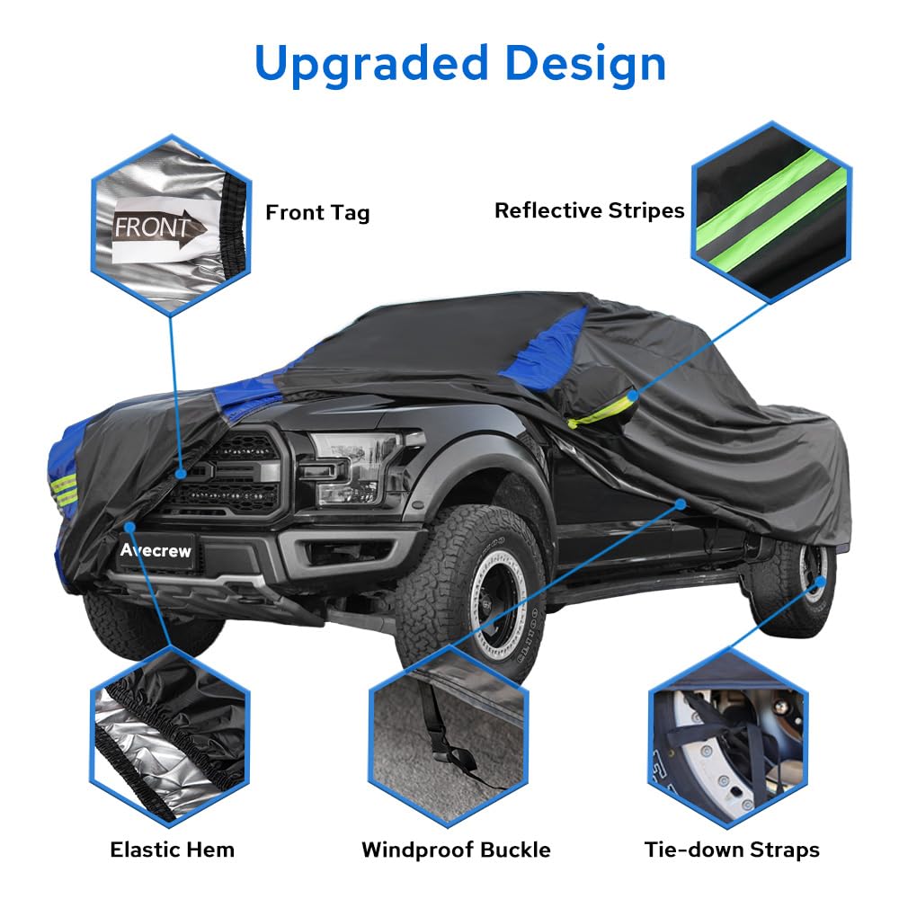 Avecrew Truck Cover Waterproof, All Weather For Truck Cover For Automobiles, Pickup Truck Cover Rain Snow Uv Dust Protection(210