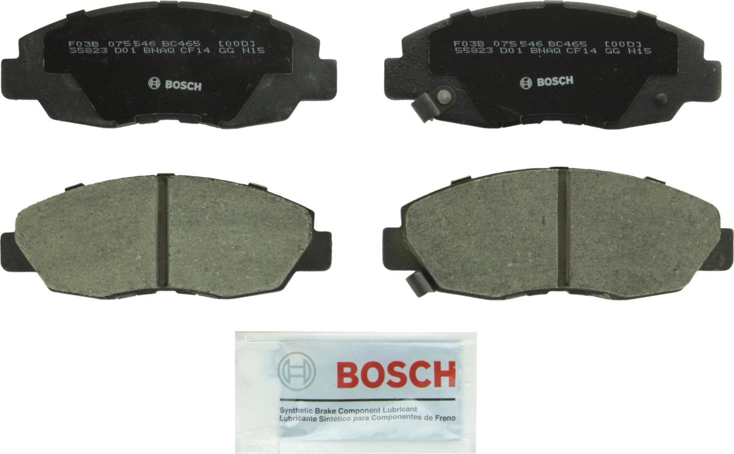 BOSCH BC465 QuietCast Premium Ceramic Disc Brake Pad Set - Compatible with Select Acura CL; Honda Accord; FRONT