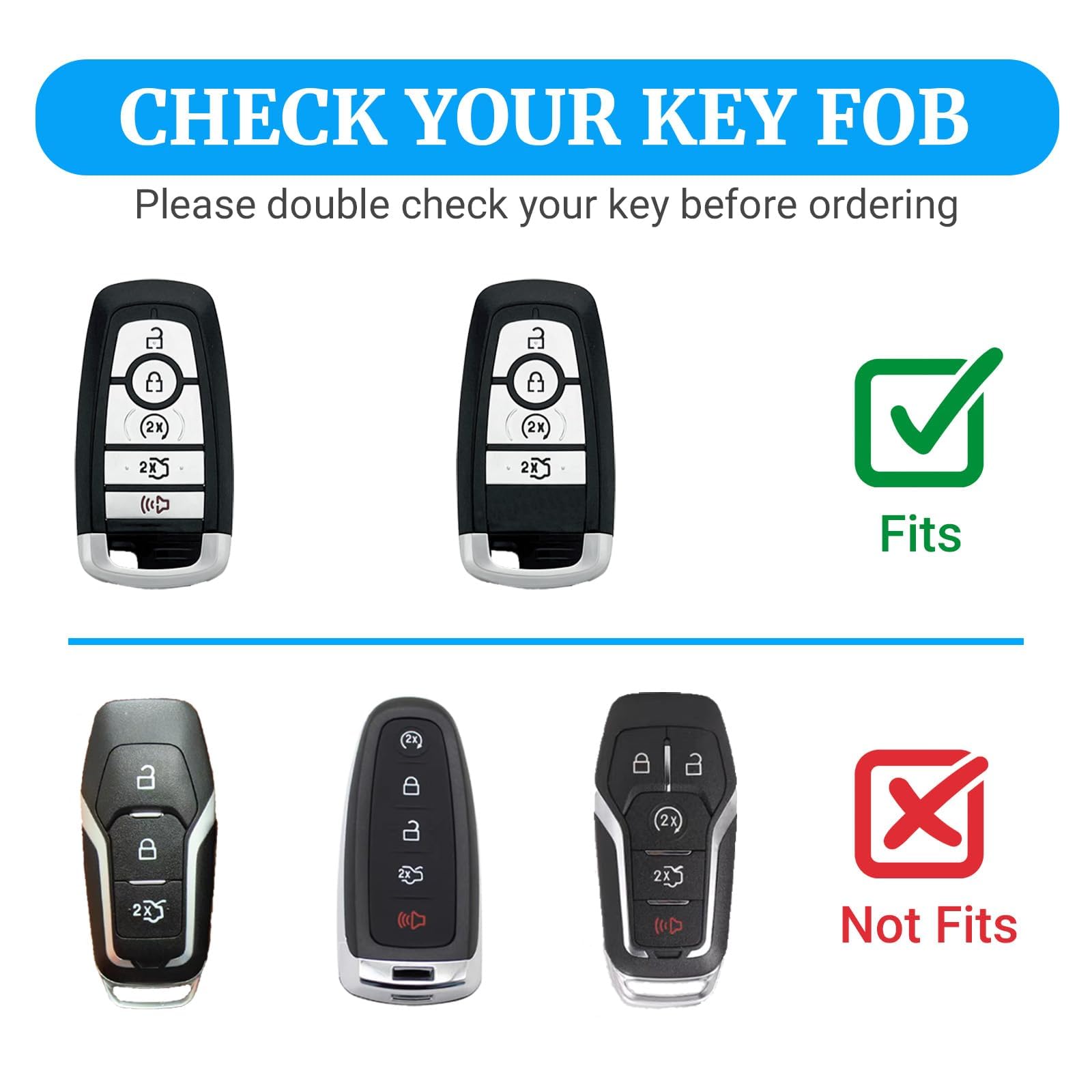 Joouheax For Ford Key Fob Cover With Keychain, Full Coverage Protection Key Case For 2018-2025 Explorer Fusion Escape Edge Bronc