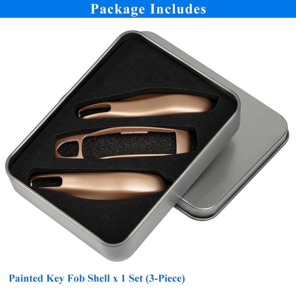 Aerobon 3-Piece Painted Key Cover Key Fob Shell Compatible With Porsche Key Shell Replacement (Mk1, Neodyme)