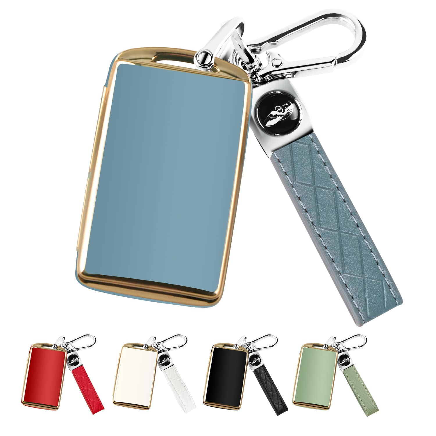 QBUC for Mazda Key Fob Cover Case with Leather Keychain for 2019-2023 Mazda 3, Mazda 6, Mazda 3 Hatchback, 2020-2023 Mazda CX-5,