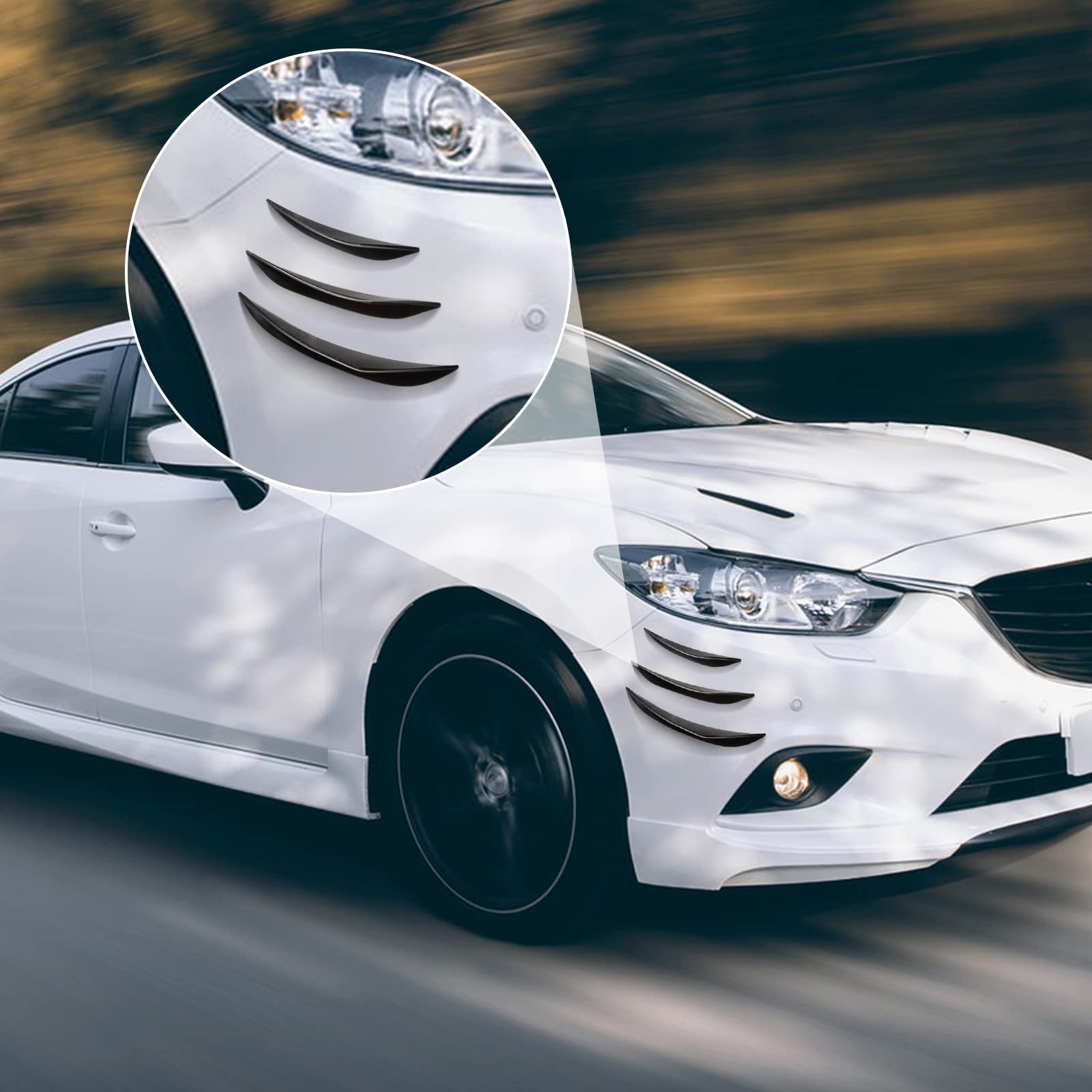 12 Pcs Universal Car Spoiler Canards Kit Front Bumper Lip Splitter Car Exterior Soft Fins Car Canards for Car Body Auto Anti Col