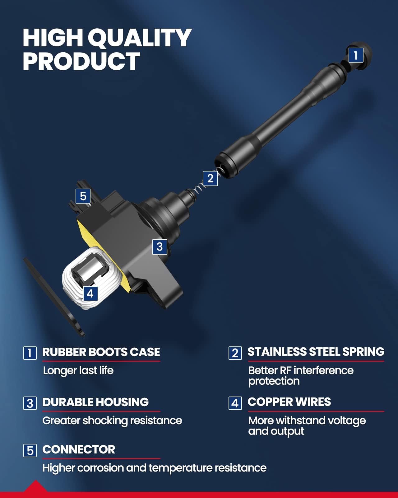 KAX UF269 Ignition Coil 6 Packs Fit for Pacifica 2004-2006,300 2005,300M 1999-2004,Concorde 1998-2004,Magnum 2005,Intrepid 1998-