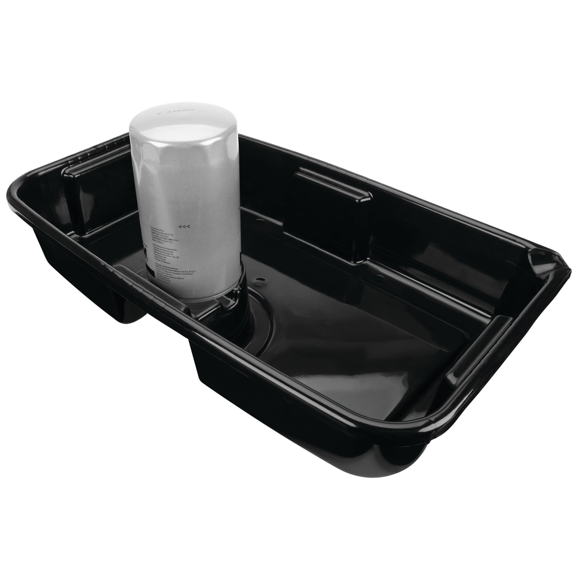 Performance Tool W4079 11-Quart Oil Drain Pan, Chemical-Resistant, Oil Filter Stand, Black