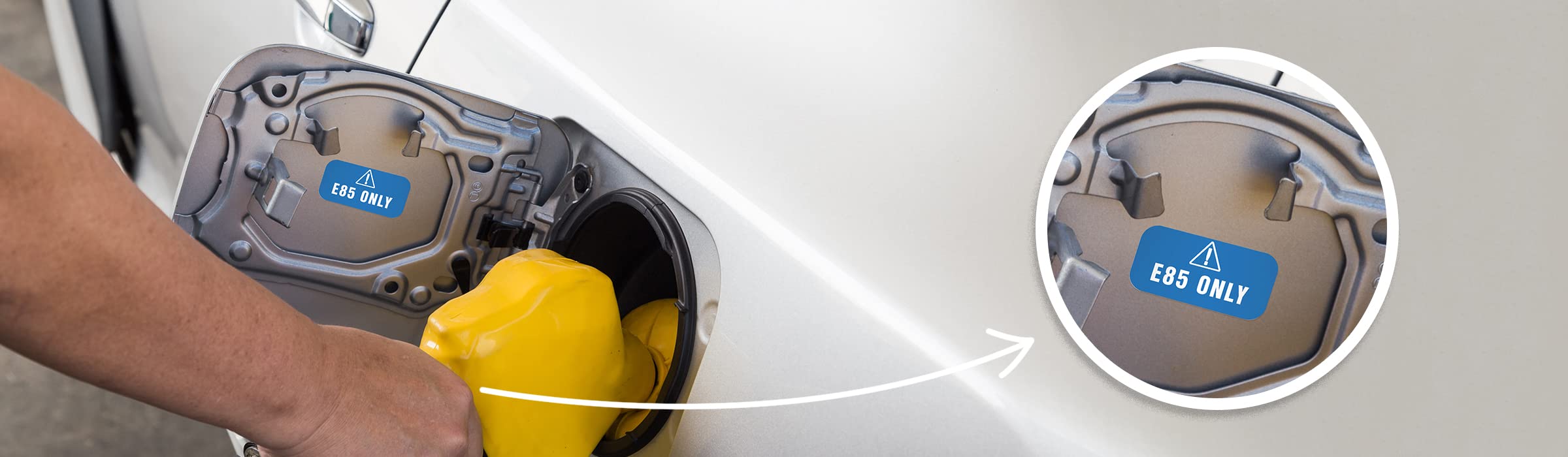 E85 Sticker, Flex Fuel Labels For Vehicles, Rental Cars, Fleets, Trucks And Suvs - Weather Proof, Extreme Stick, E85 Decal By Fu