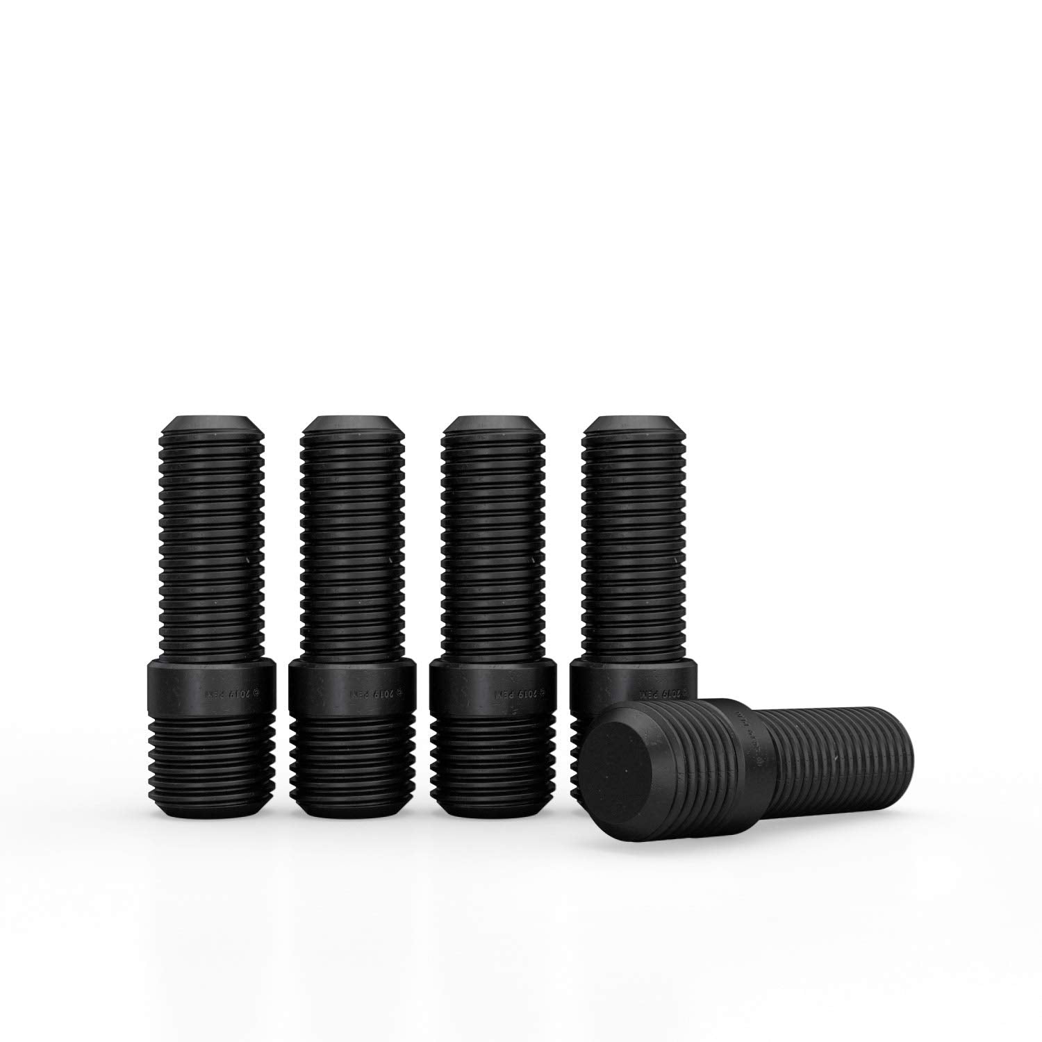 20pcs Black Wheel Stud Conversion - 14x1.5 to 12x1.5, 50mm Total Length, 32mm Shank Length - Compatible with Audi Mercedes Volks