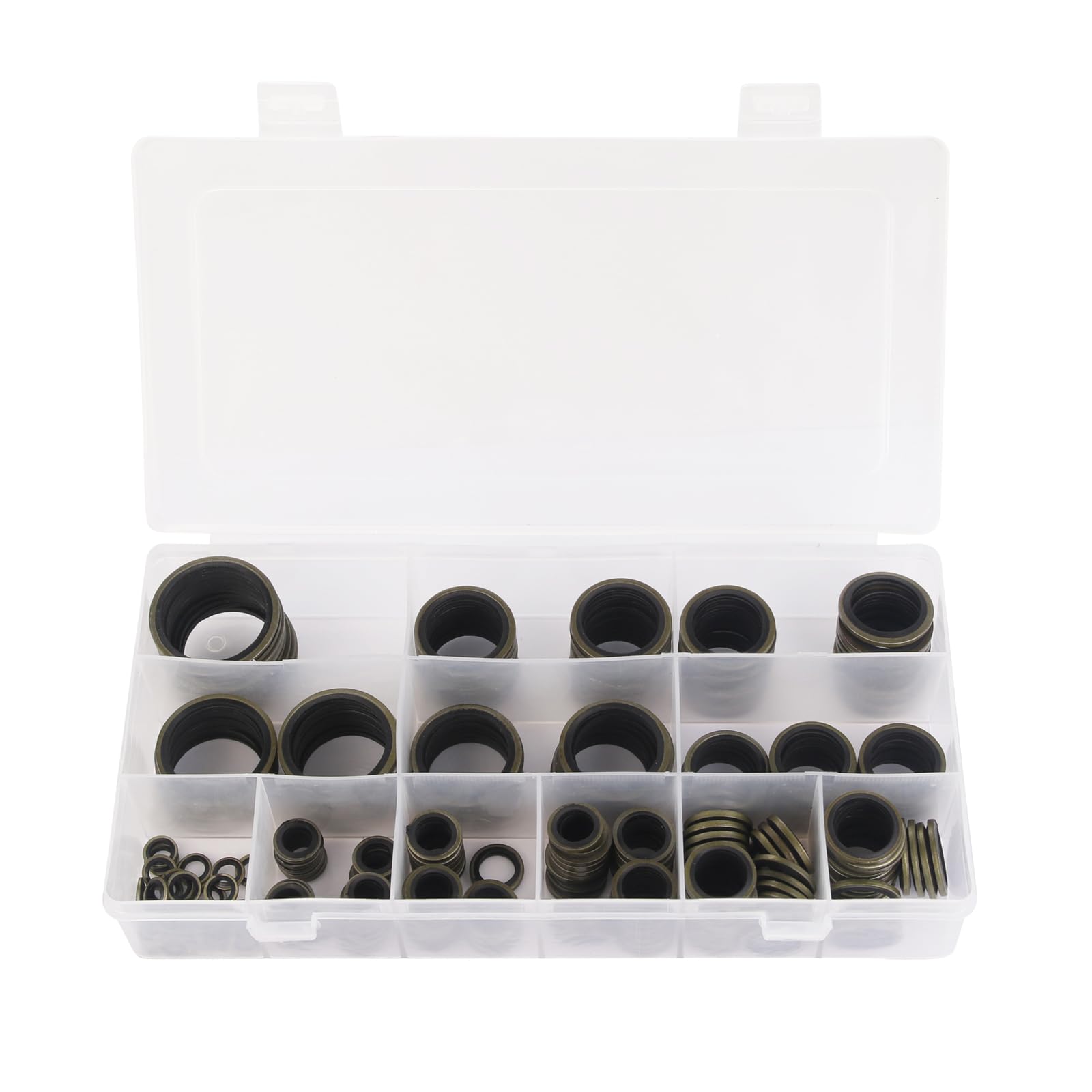 245Pcs Oil Drain Plug Crush Washer Gasket Seal Assortment - 6 8 10 12 14 16 18 20 22 24 27 30 Mm - Universal Fit 245Pcs 12 Sizes