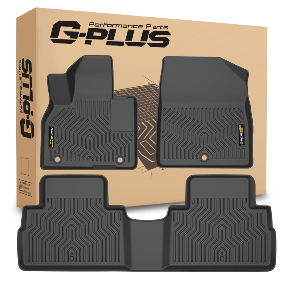 G-PLUS Floor Mats Compatible with Hyundai Palisade 2020-2024 1st & 2nd Row All Weather Protection TPE Floor Liners Black